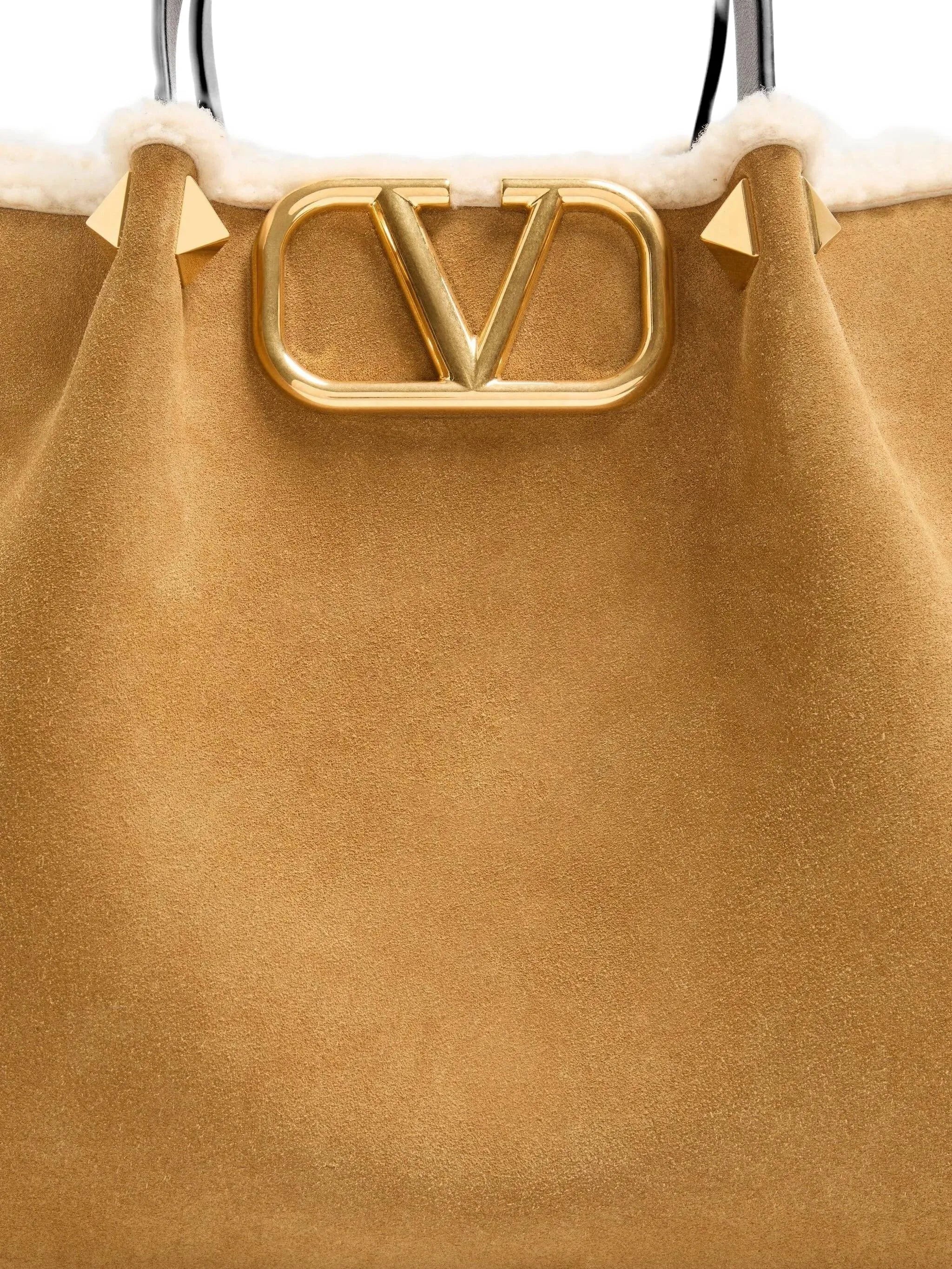 VLogo Signature suede tote bag