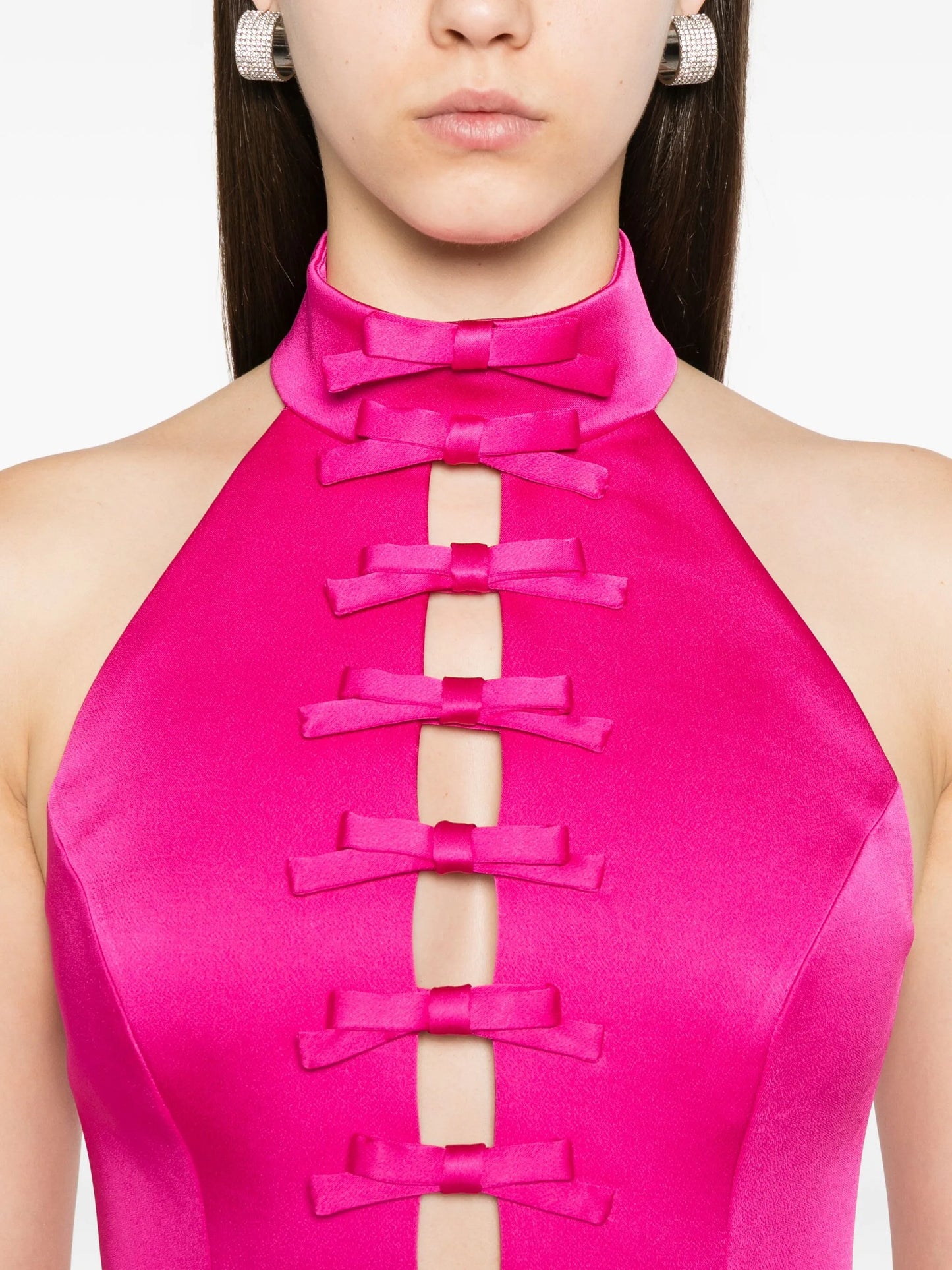 bow-detail halterneck dress