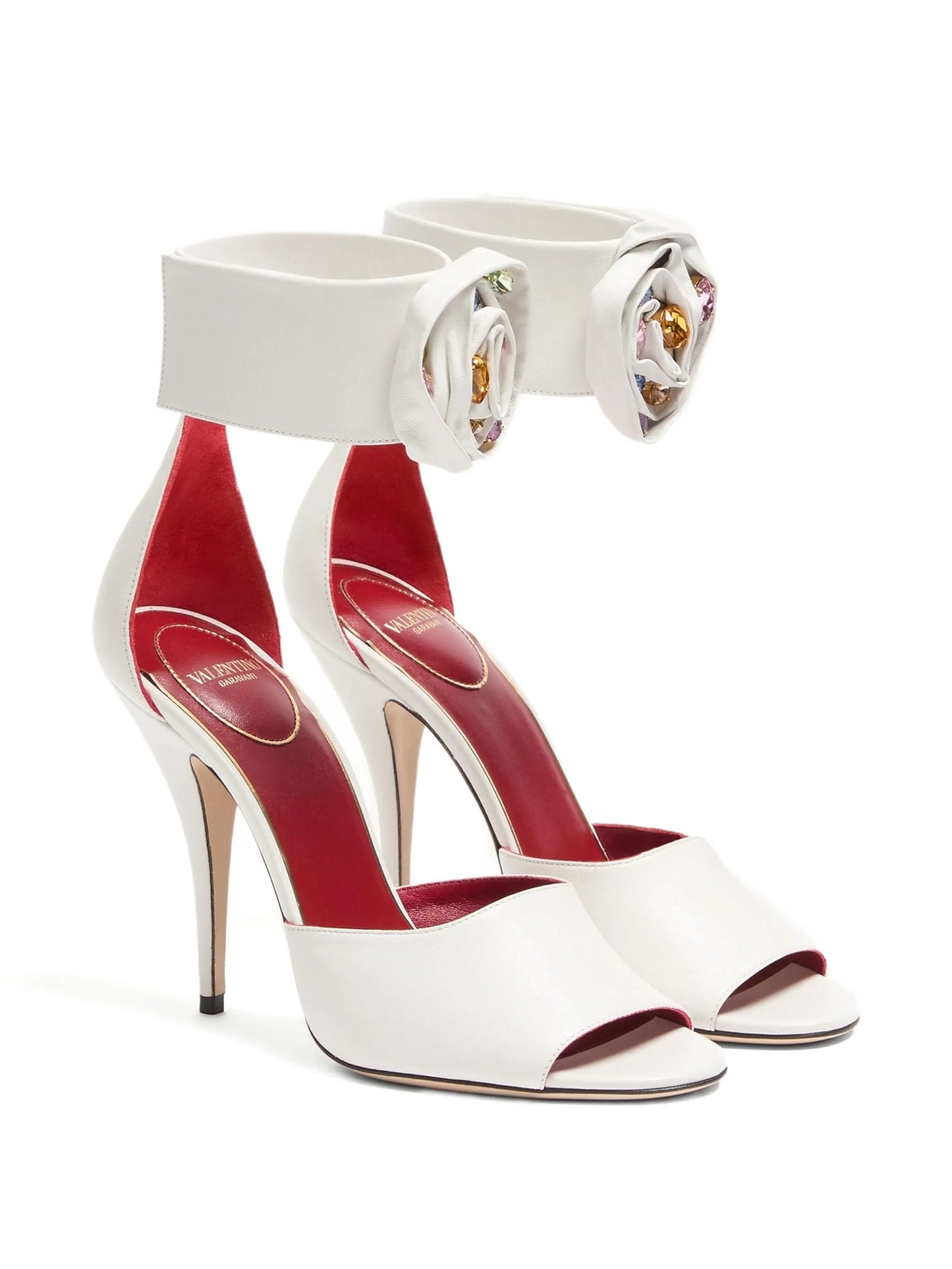 105mm Drip Rose rose-detail ankle-strap sandals