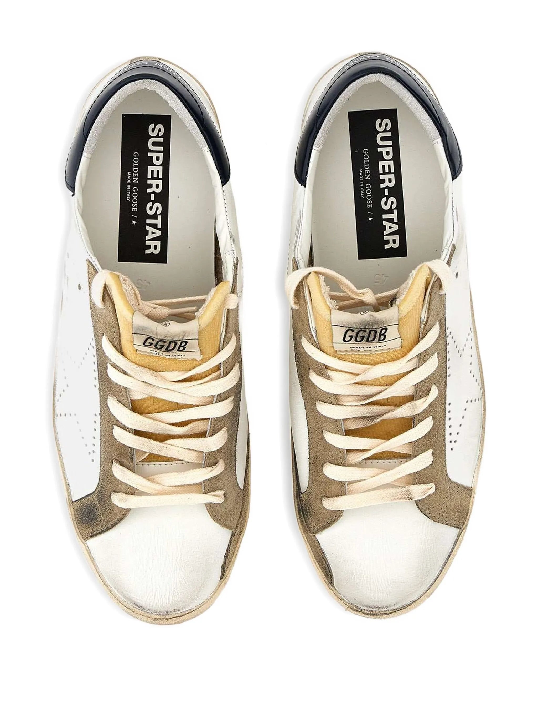 Super-Star used-effect leather low-top sneakers