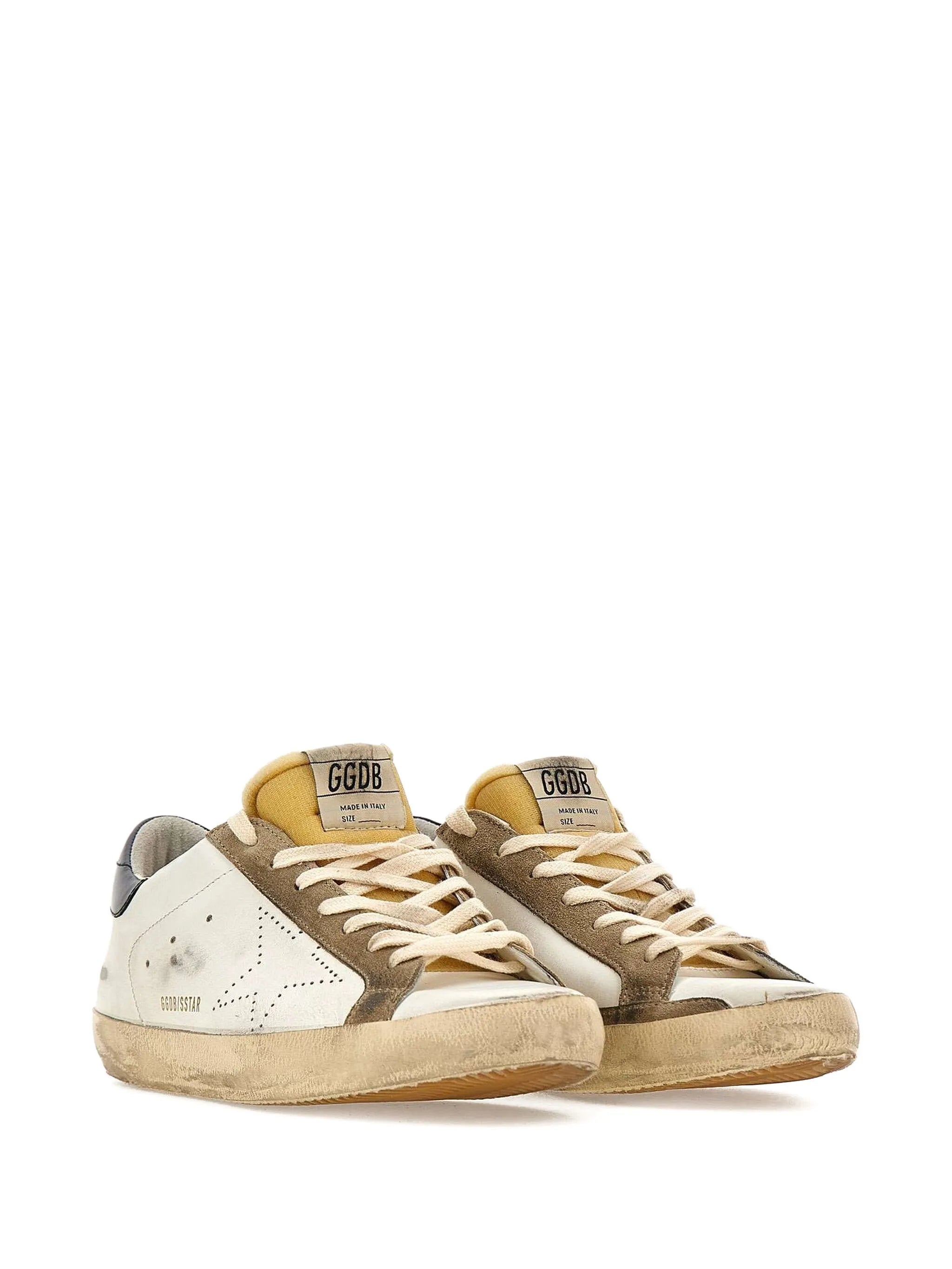 Super-Star used-effect leather low-top sneakers