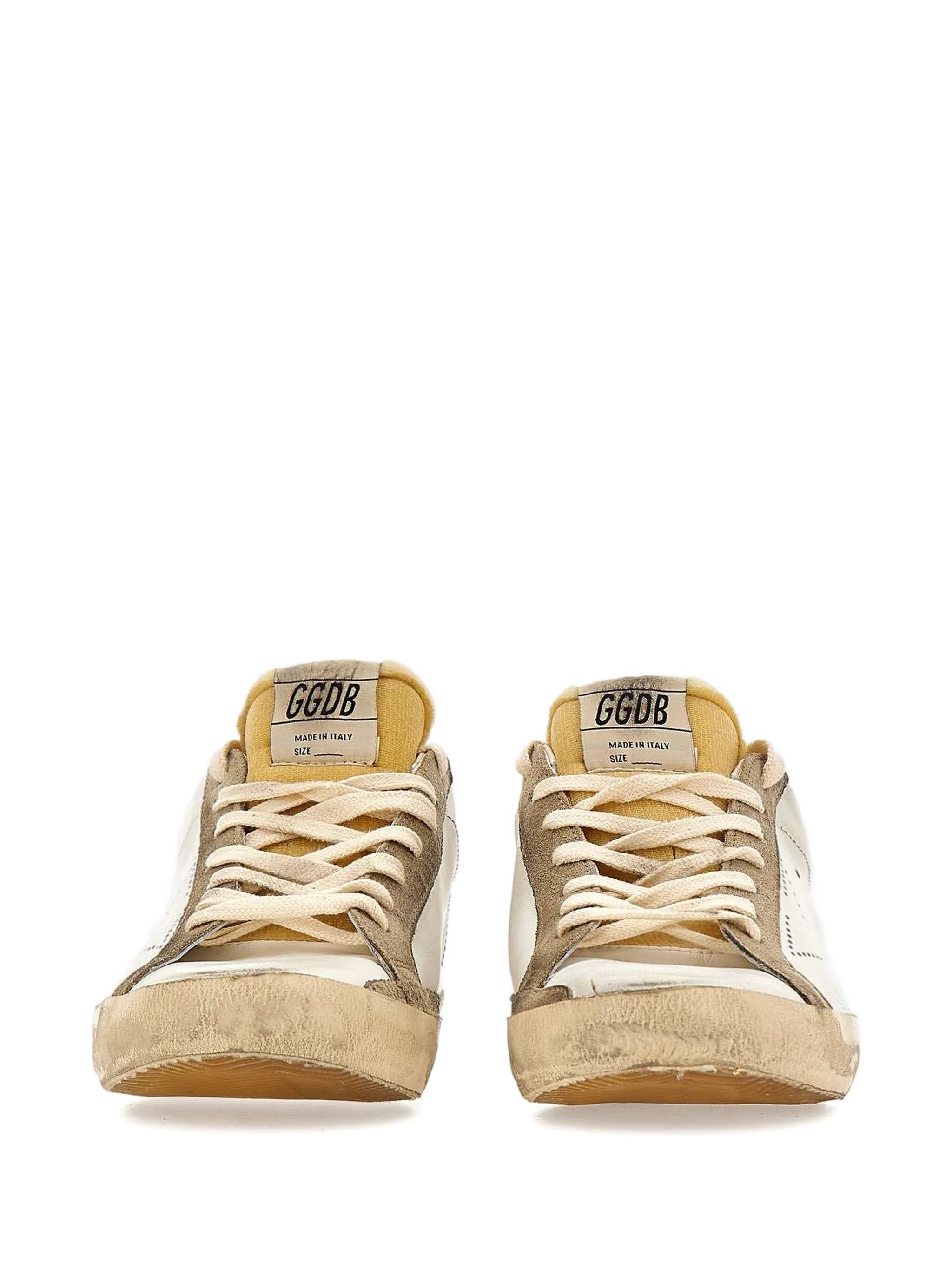Super-Star used-effect leather low-top sneakers