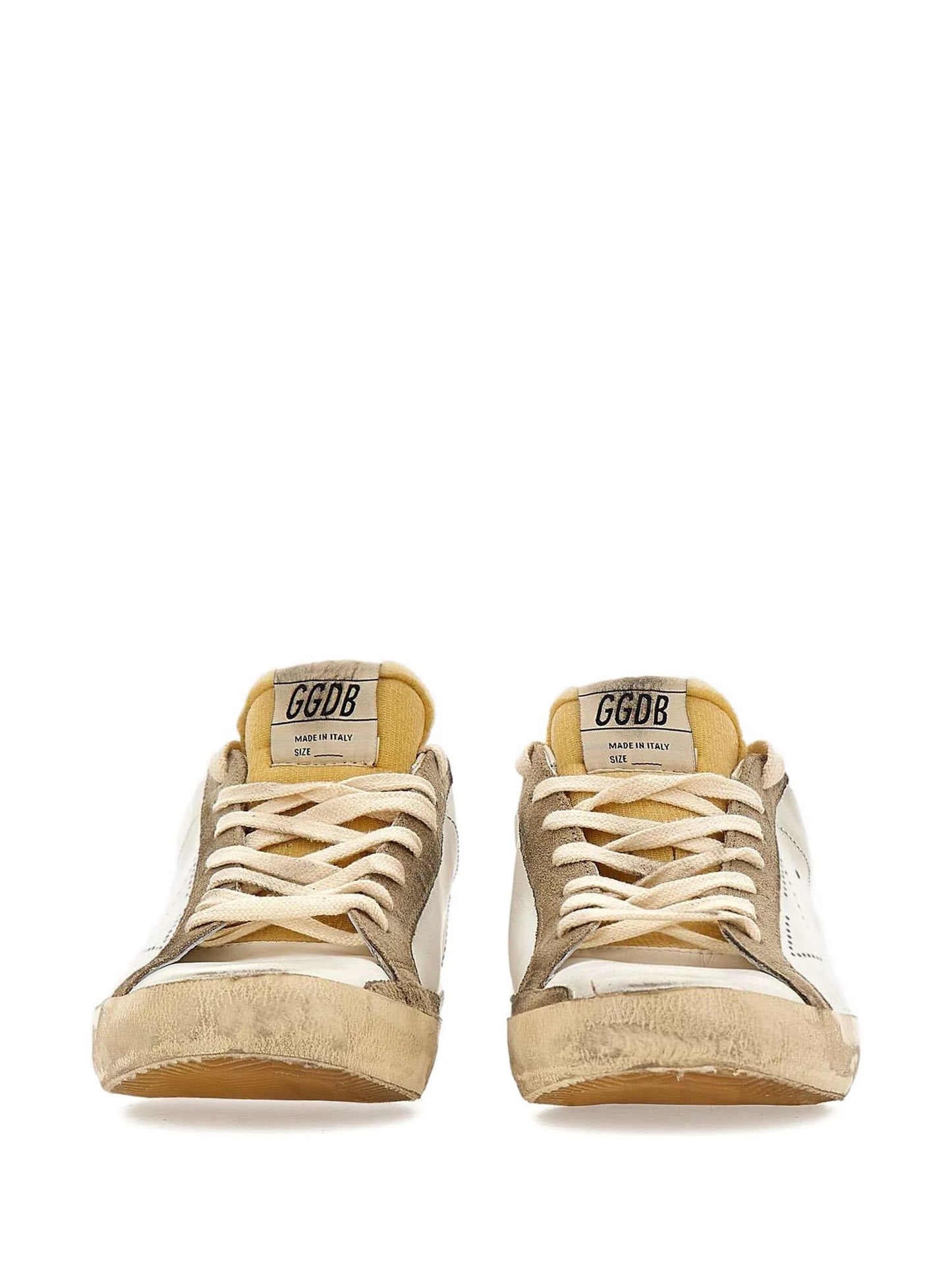 Super-Star used-effect leather low-top sneakers