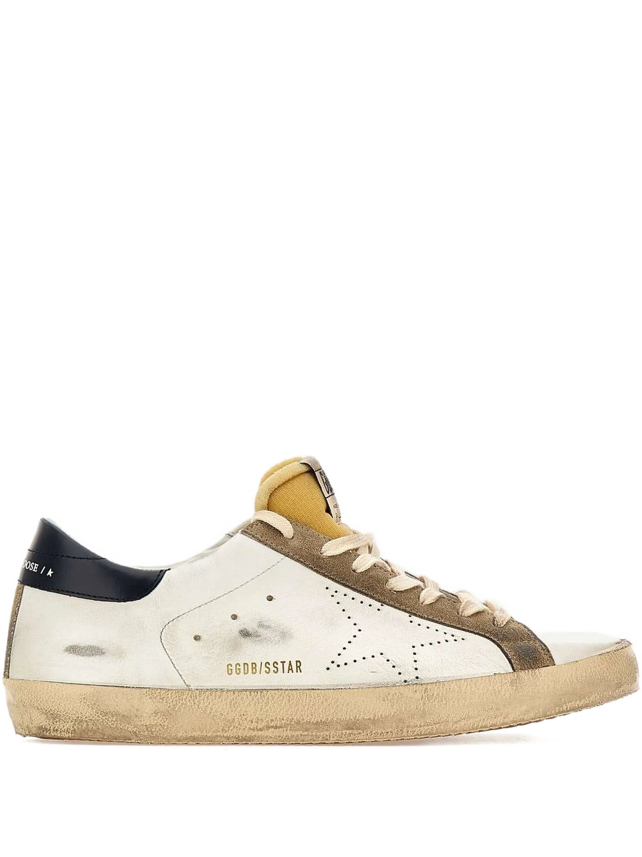 Super-Star used-effect leather low-top sneakers