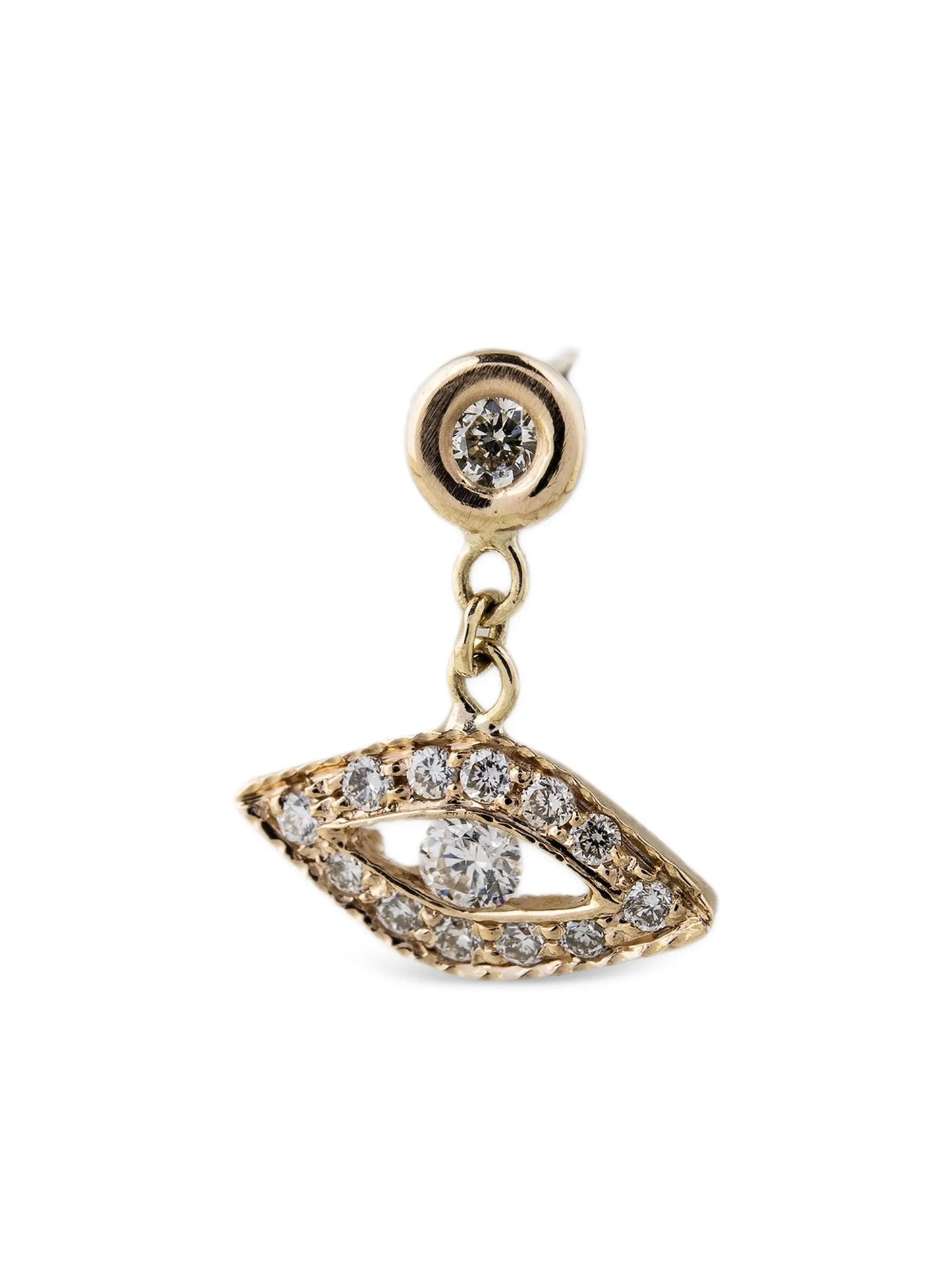 14CT yellow gold Eye diamond earring