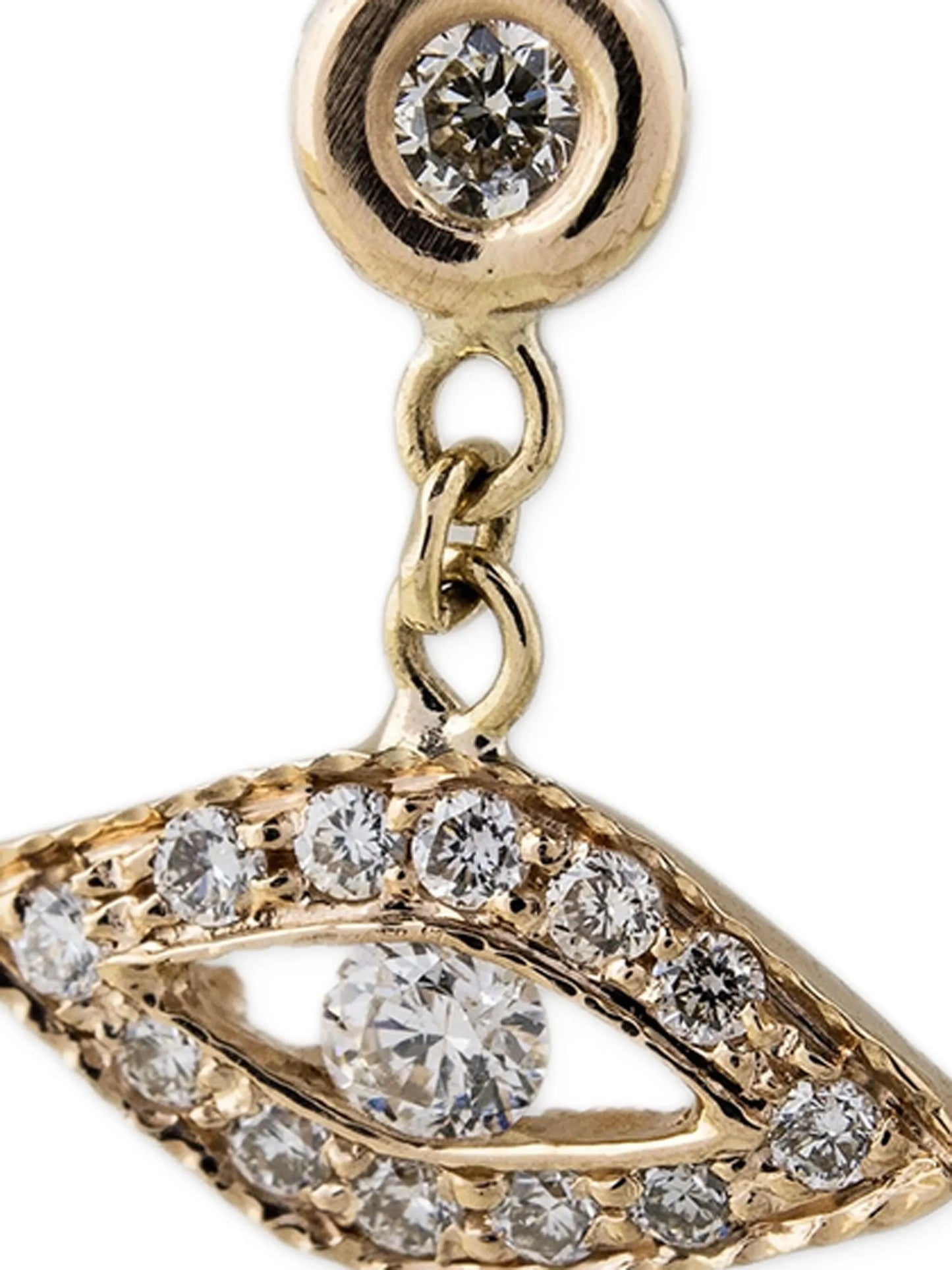 14K yellow gold Eye diamond earring