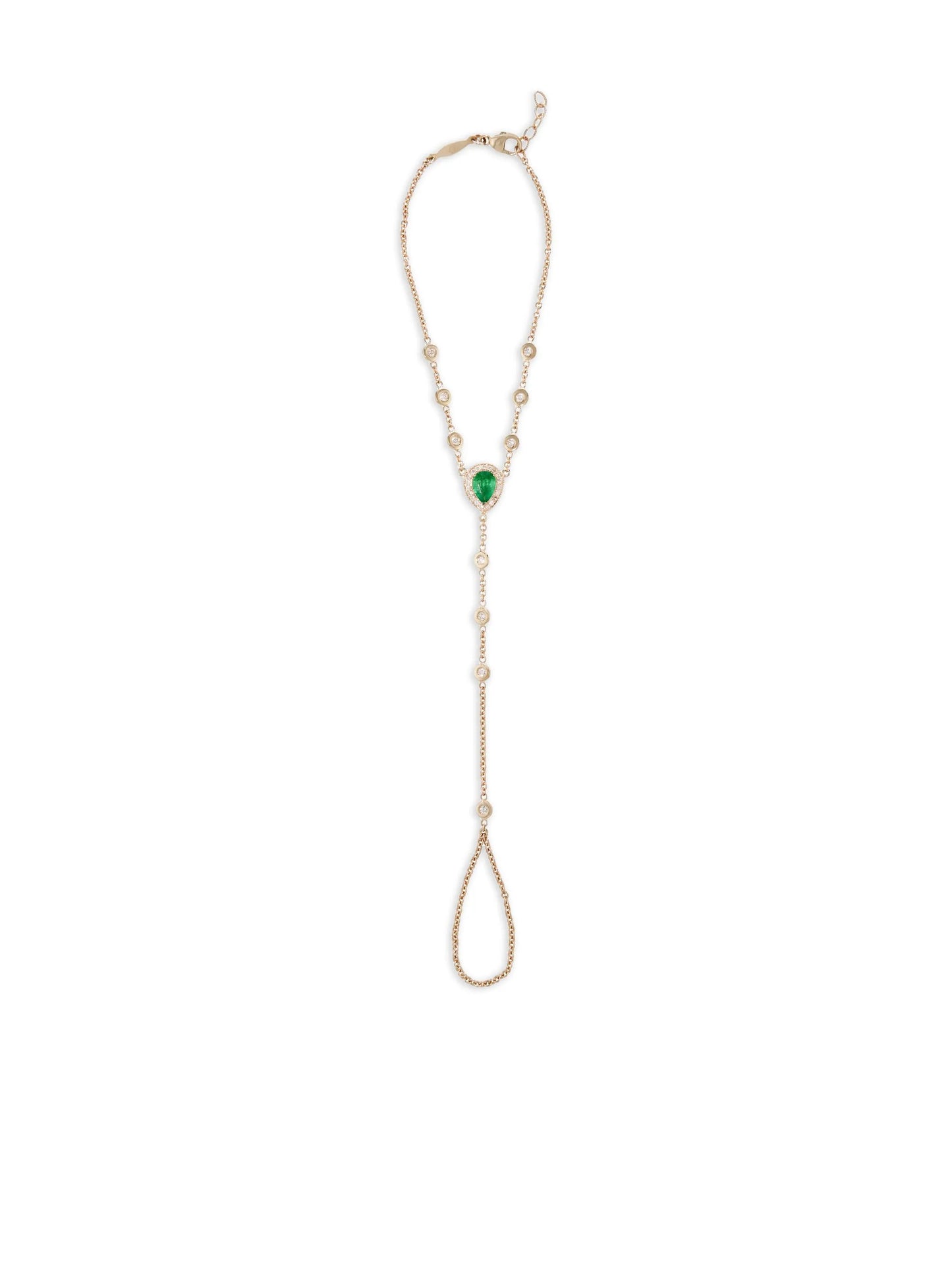 14K yellow gold emerald diamond bracelet