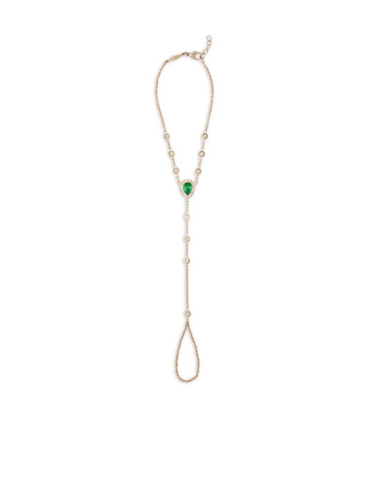 14K yellow gold emerald diamond bracelet