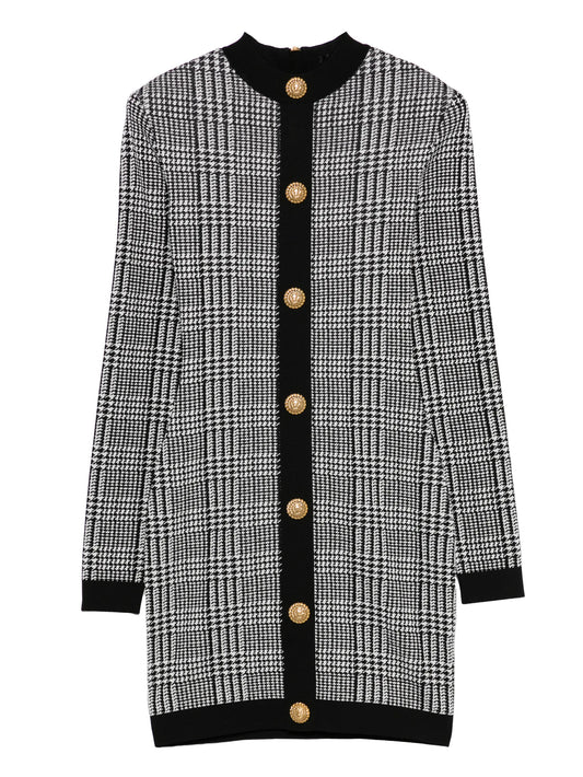 button-embellishment mini dress