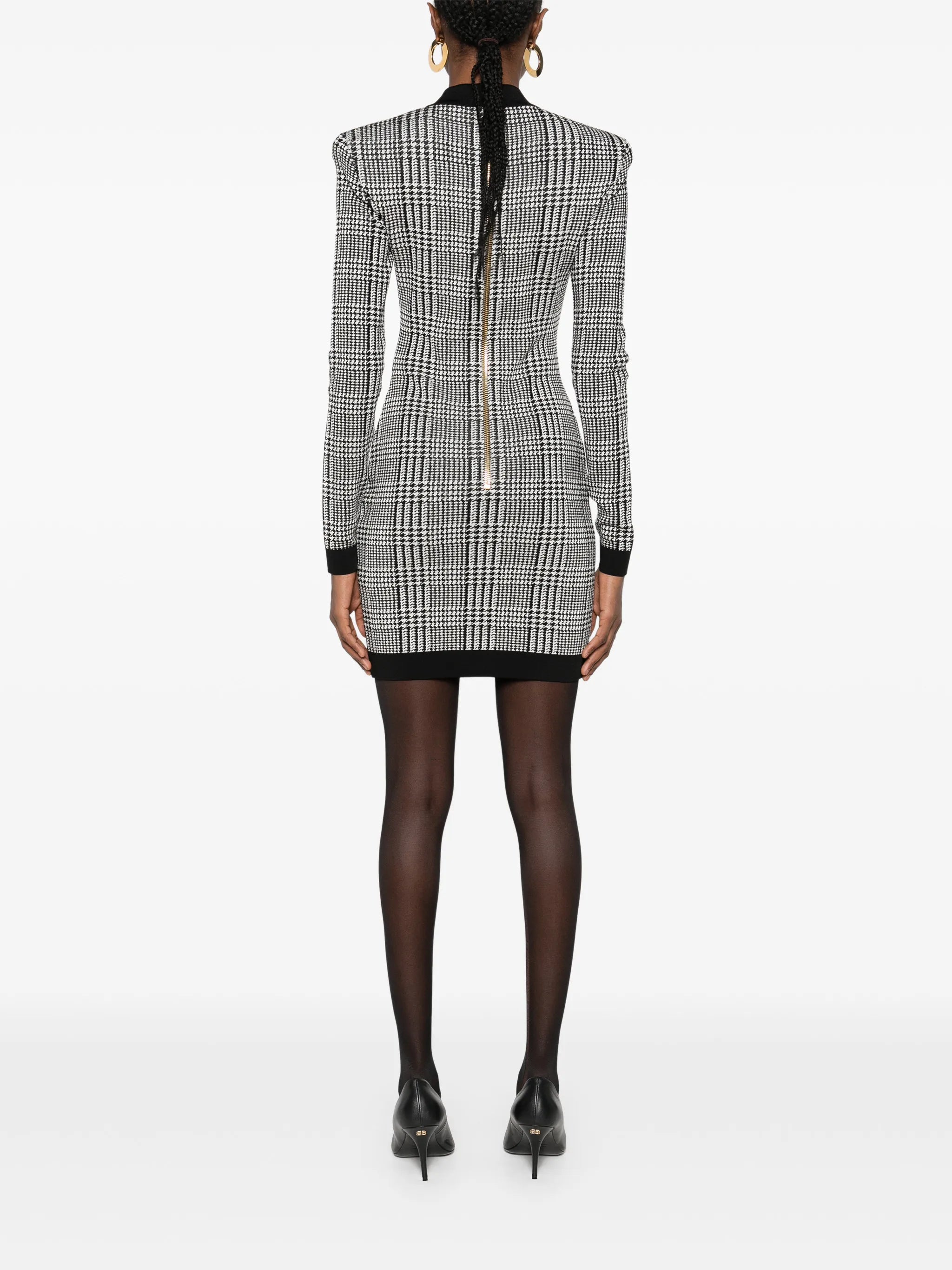 button-embellishment mini dress