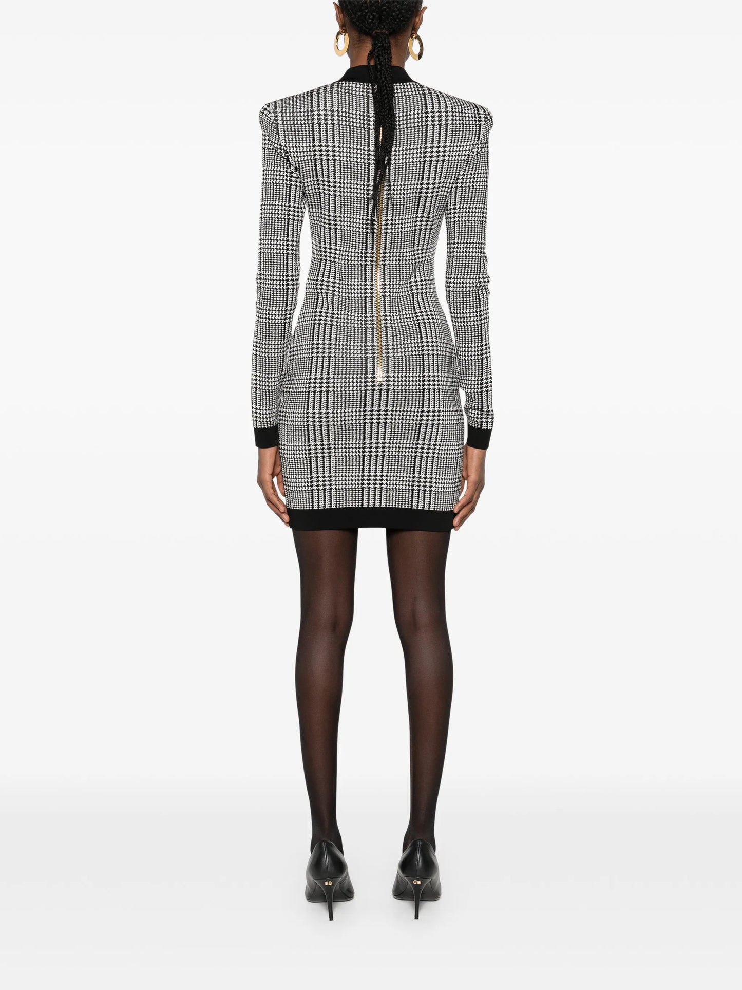 button-embellishment mini dress