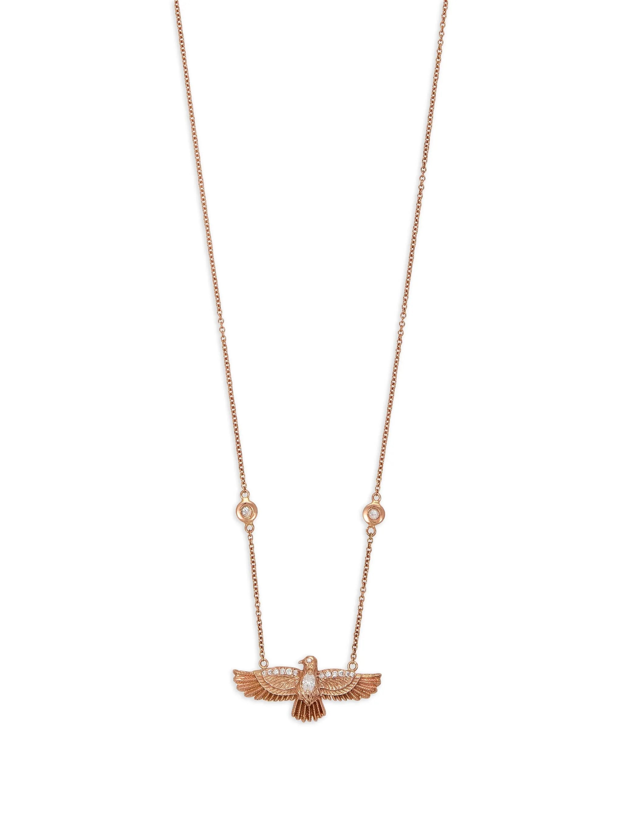 14K Yellow Gold Thunderbird Diamond necklace