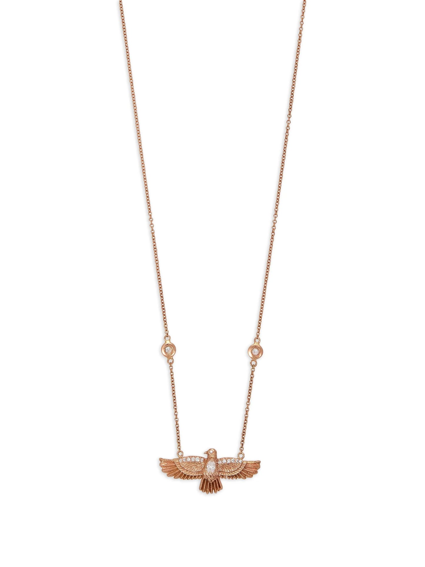 14K Yellow Gold Thunderbird Diamond necklace