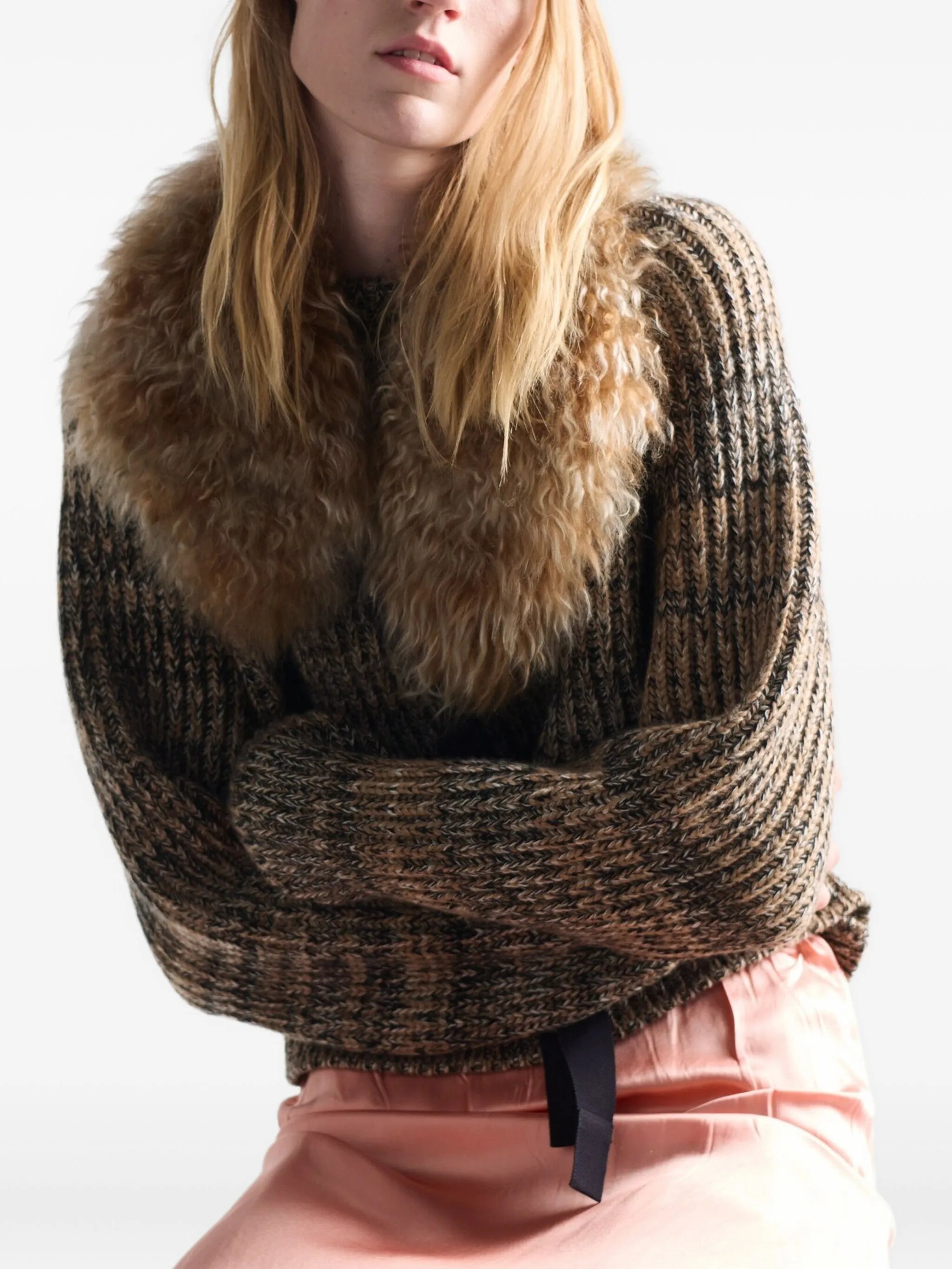 ribbed-knit sweater