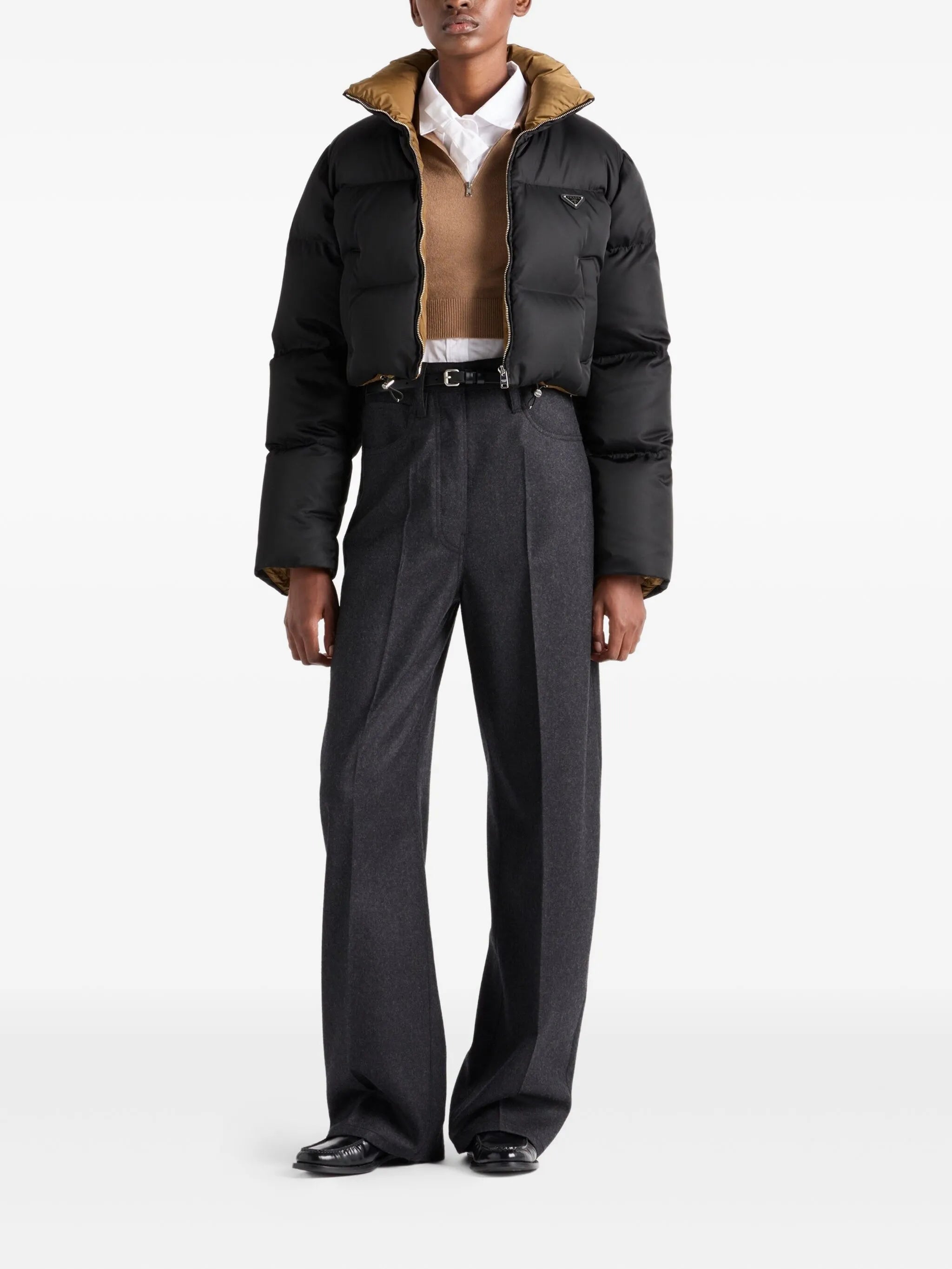 cropped Re-Nylon down jacket