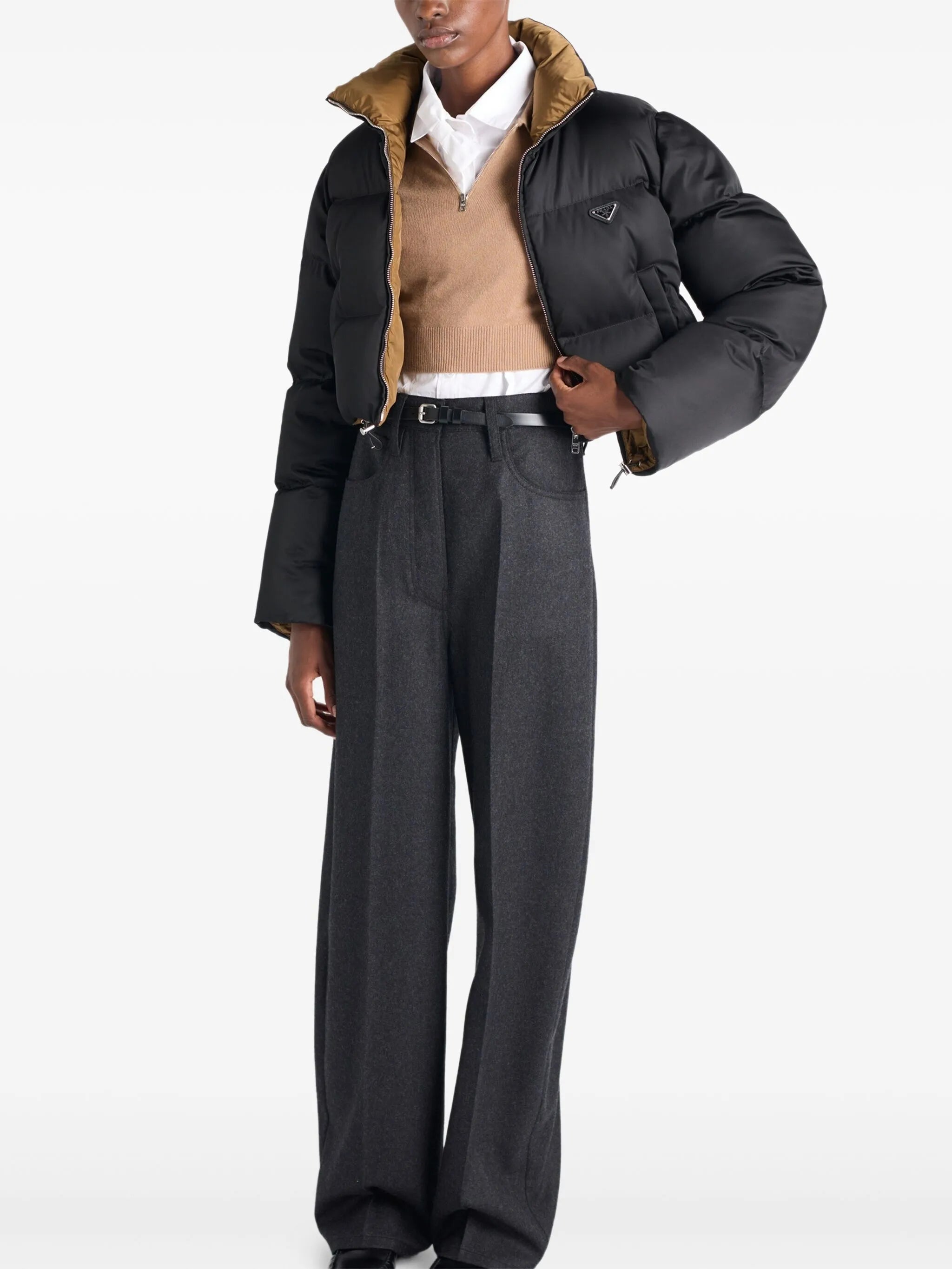 cropped Re-Nylon down jacket