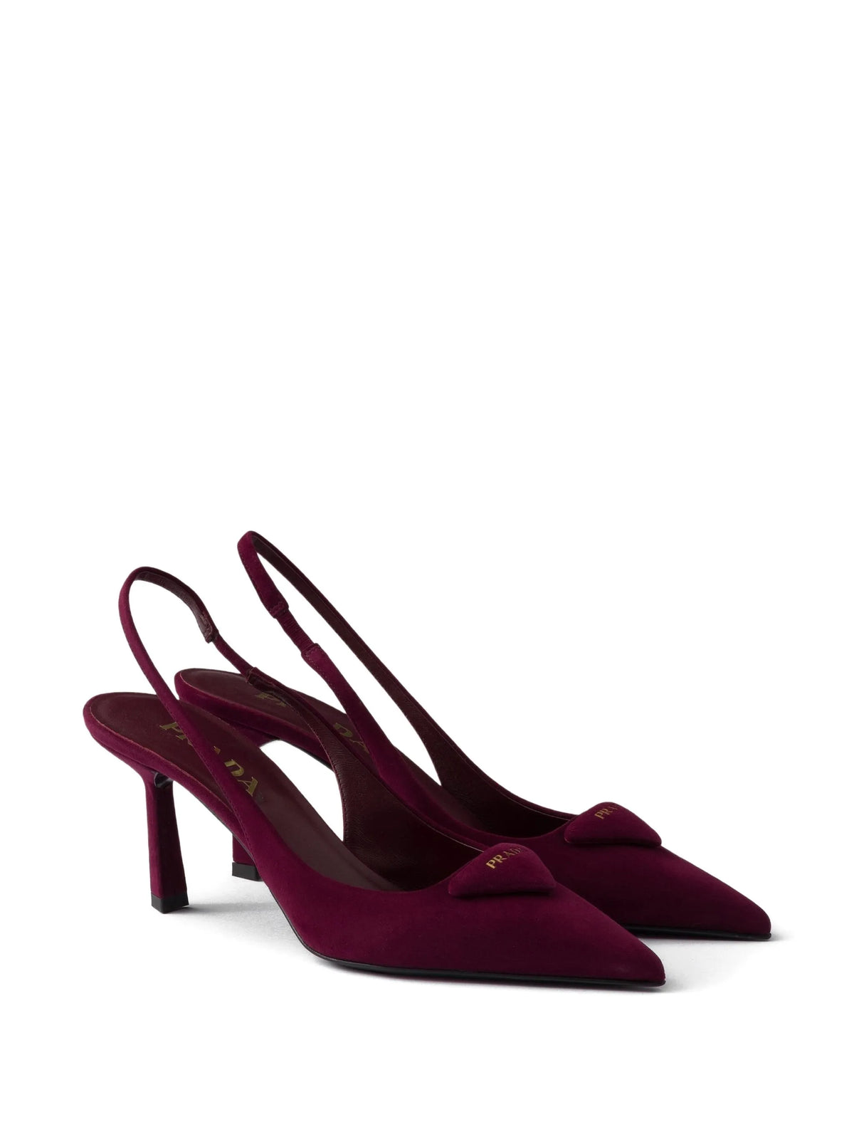 75mm slingback triangle-logo pumps