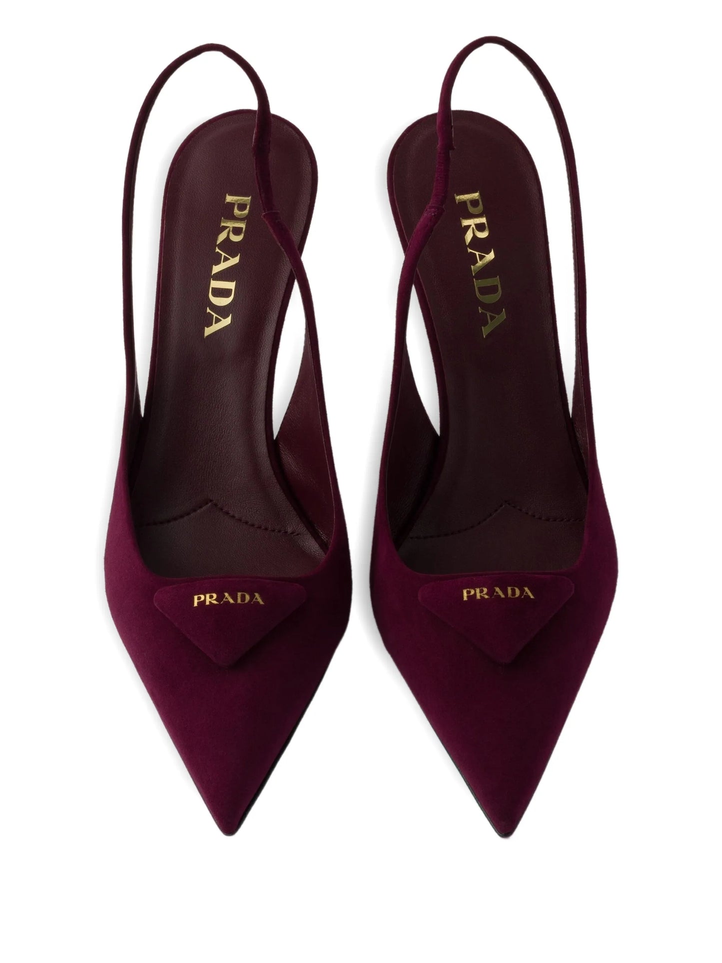 75mm slingback triangle-logo pumps