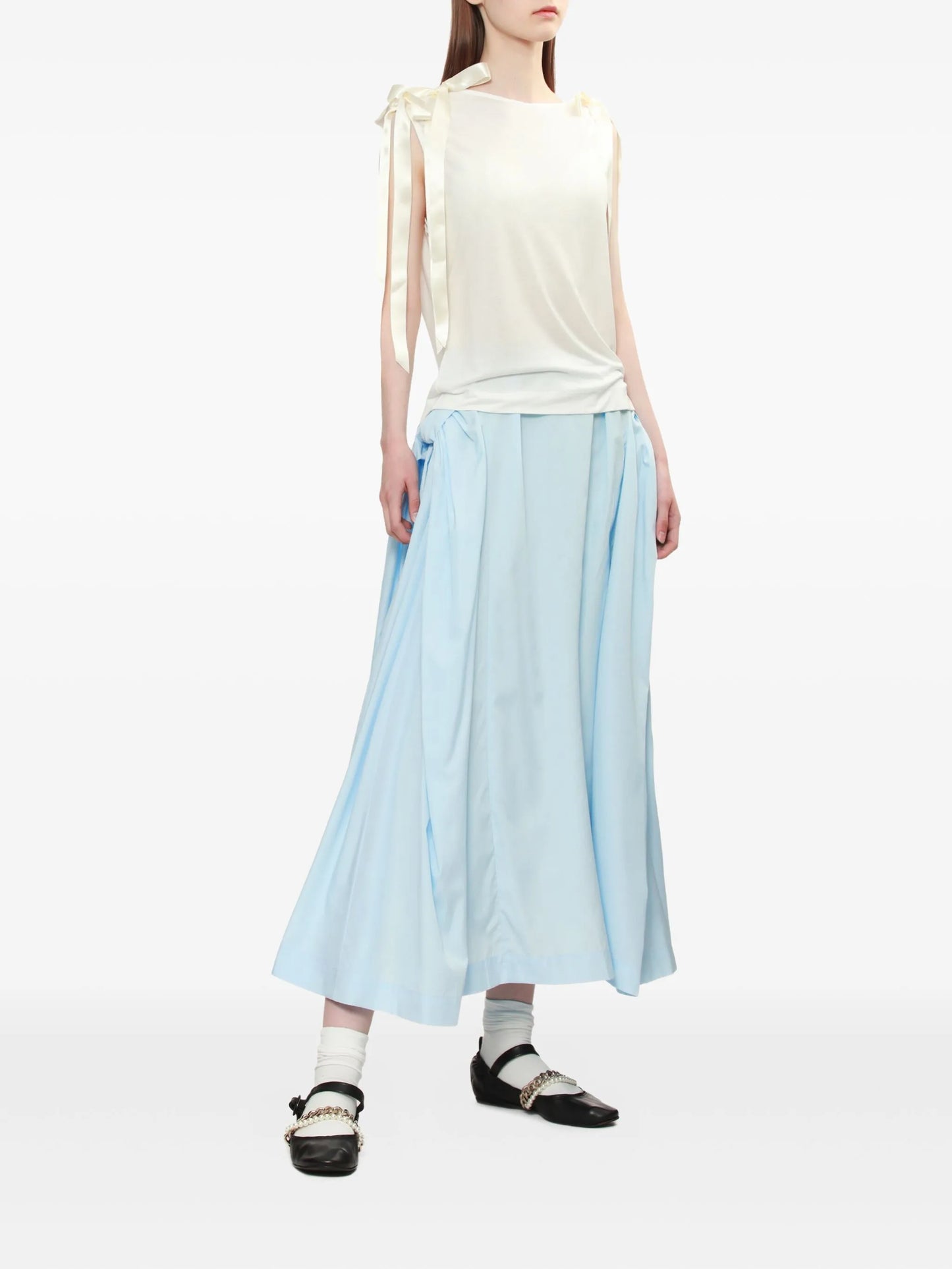 ribbon-detail sleeveless top