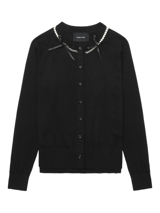 pearl-chain cardigan