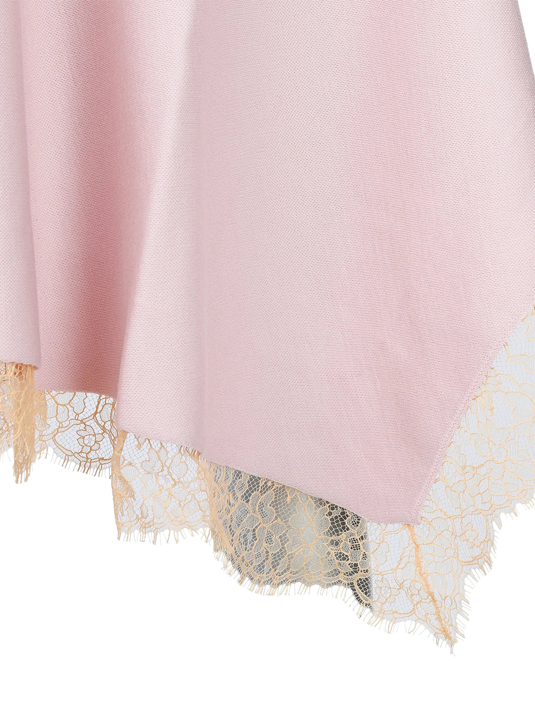 lace-trimmed sleeveless midi dress