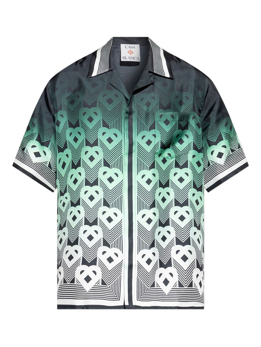 monogram gradient silk shirt