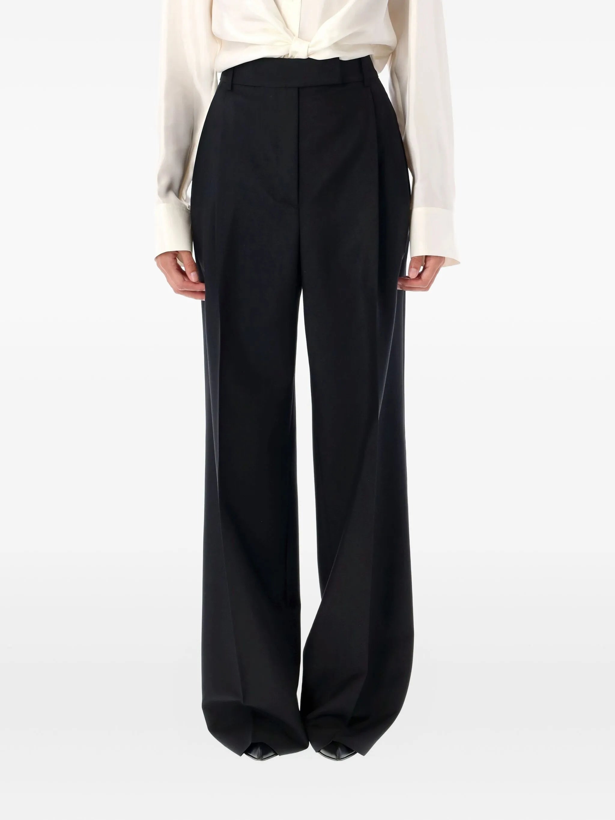 pleated tailored trousers