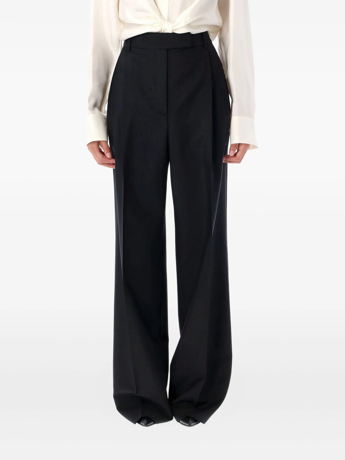 pleated tailored trousers
