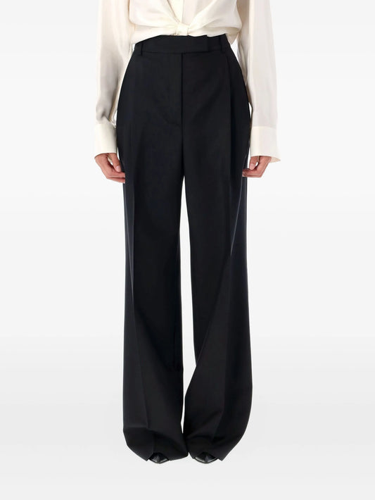 pleated tailored trousers