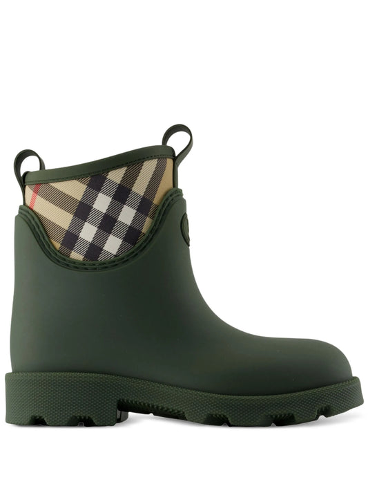 signature-check rain boots