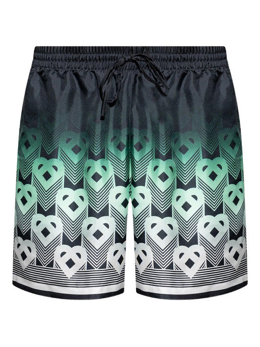 monogram-print drawstring shorts