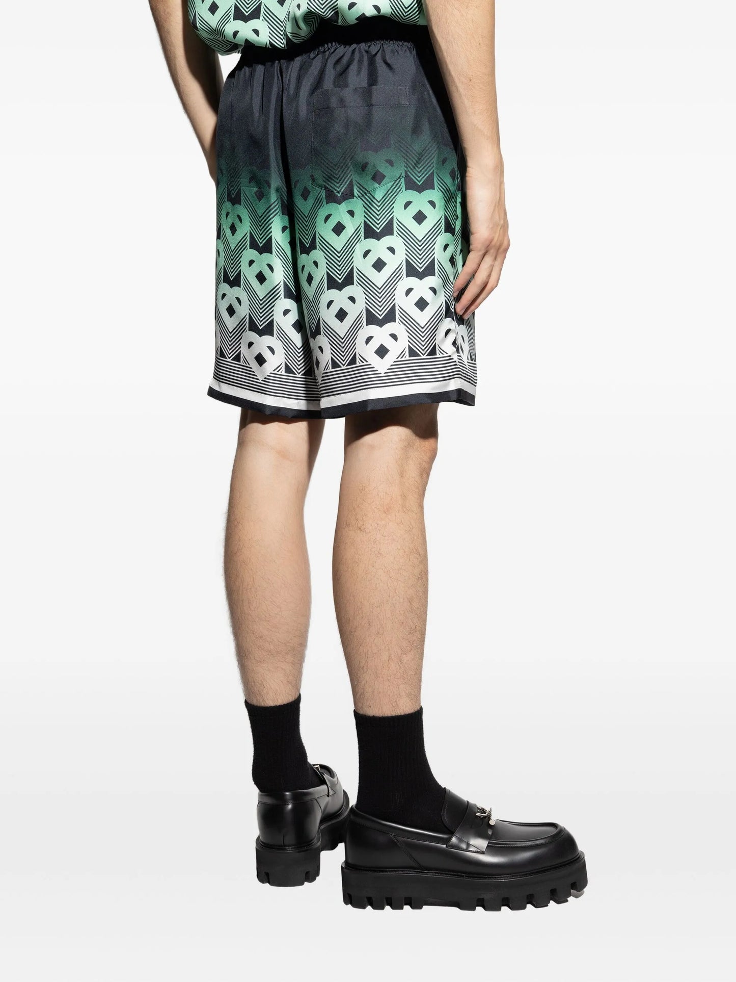 gradient monogram silk shorts
