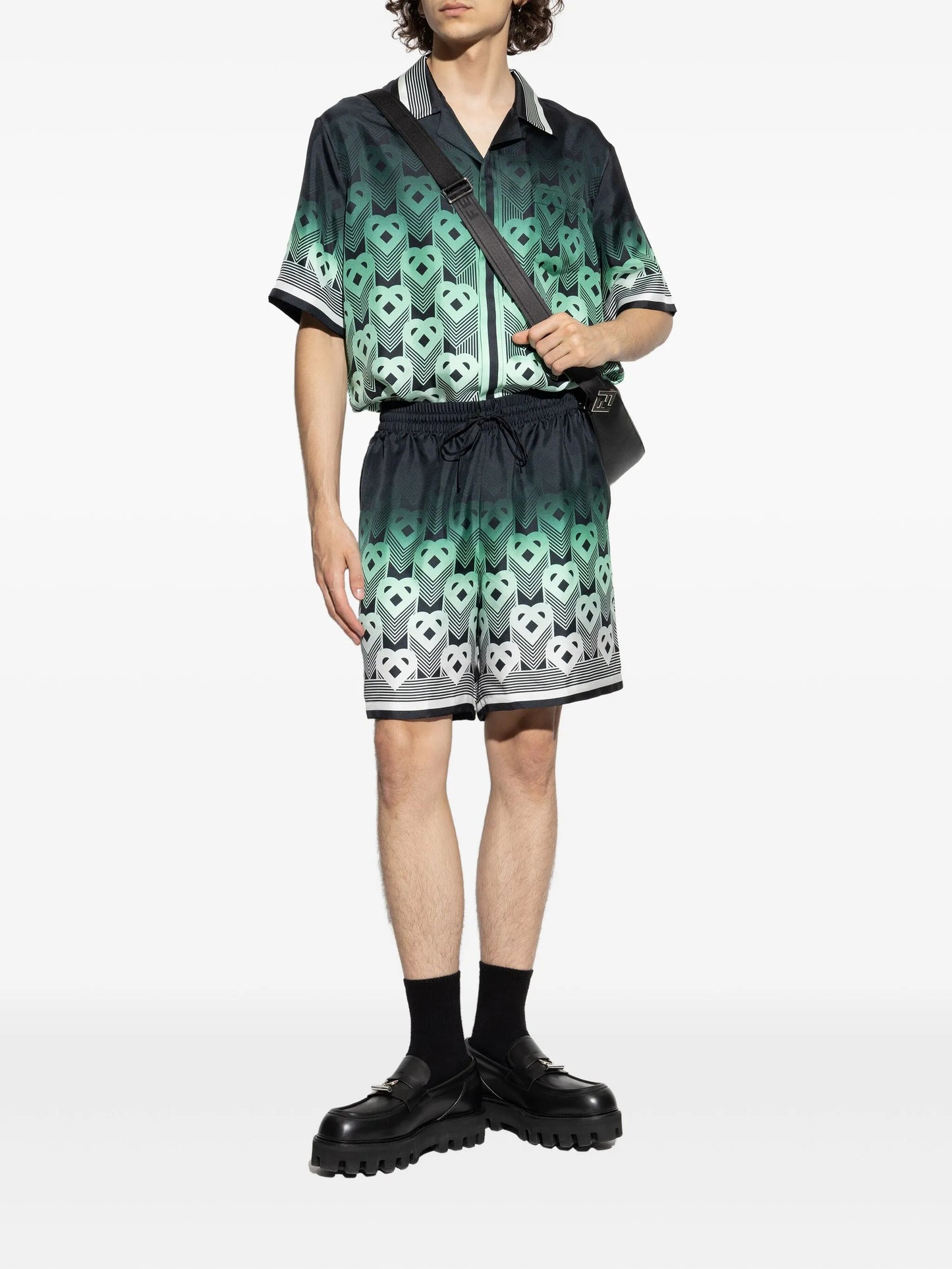 gradient monogram silk shorts