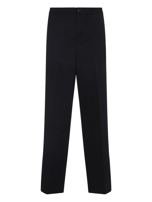 buckle-detail cotton trousers