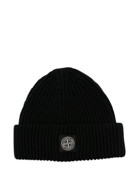 ribbed logo beanie