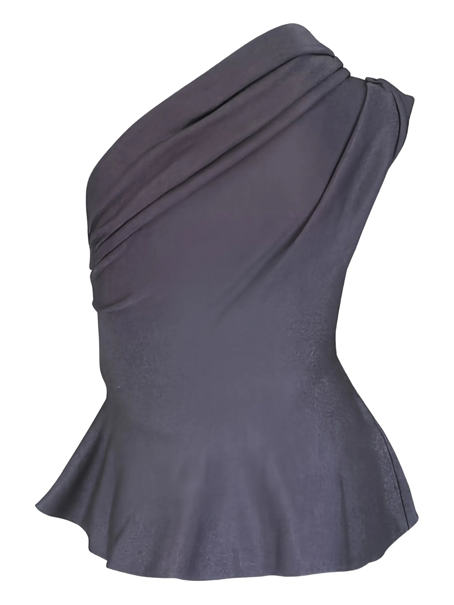 one-shoulder ruffled top