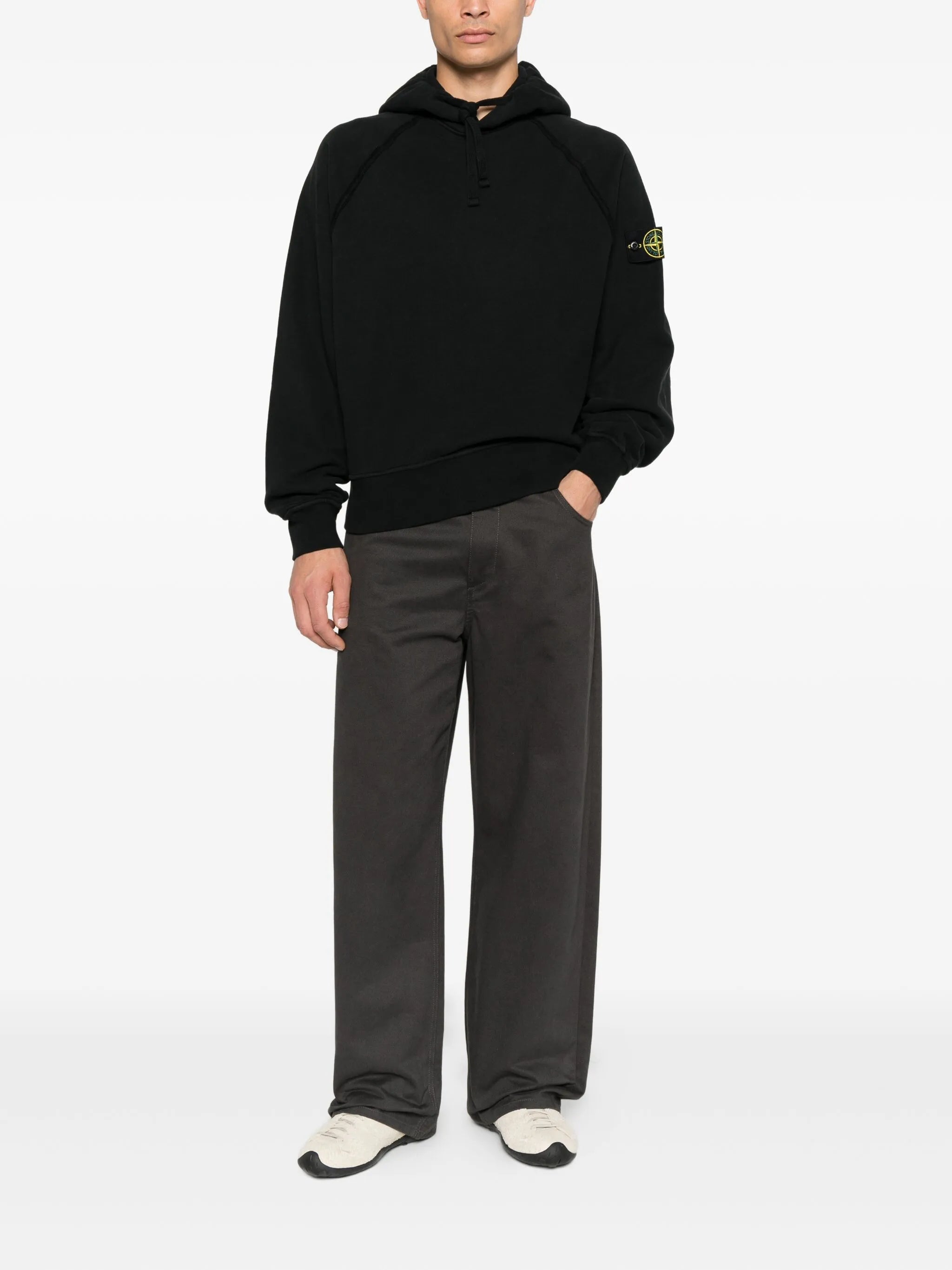 logo-patch pouch-pocket hoodie
