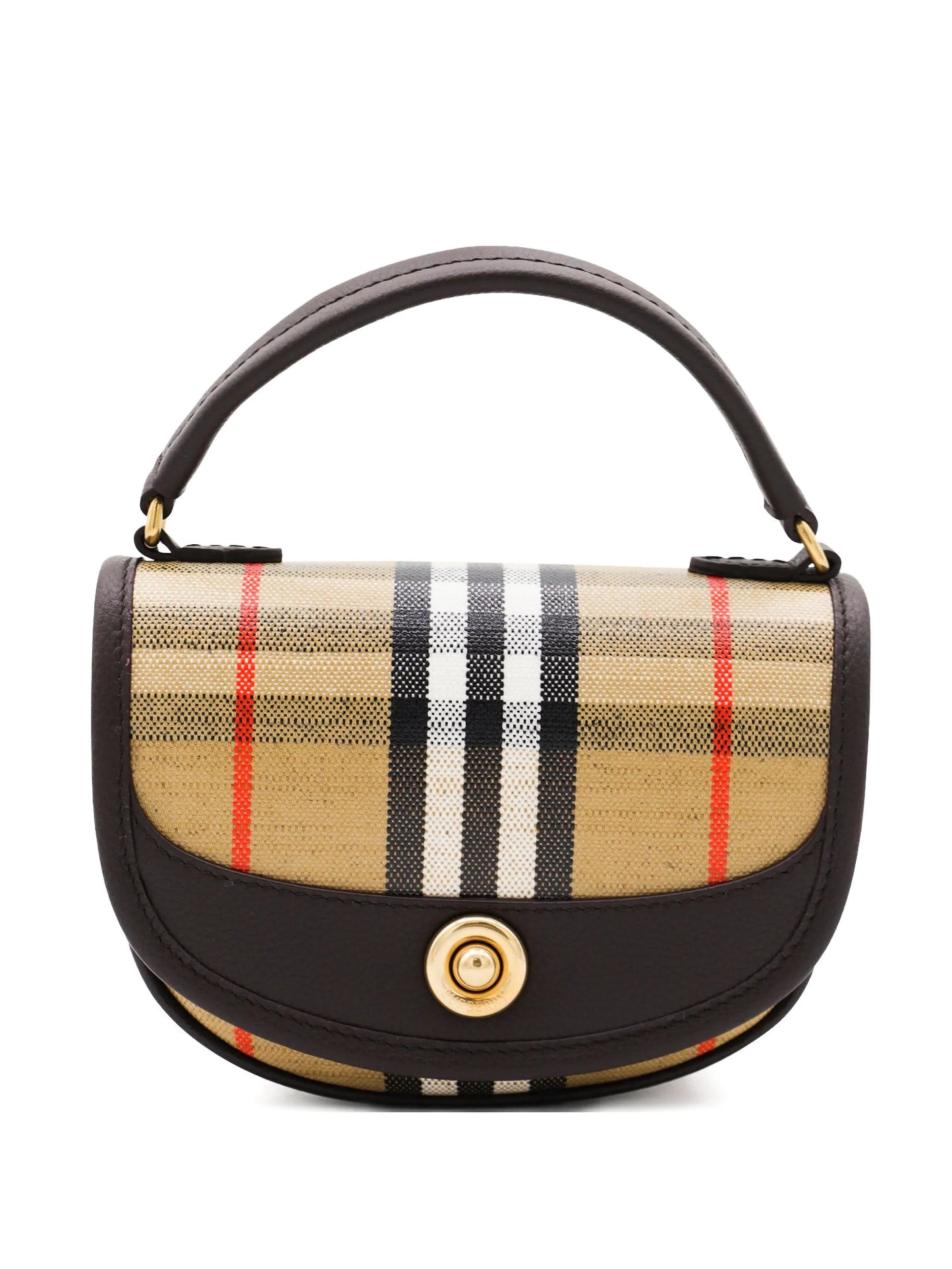 check-pattern top-handle bag