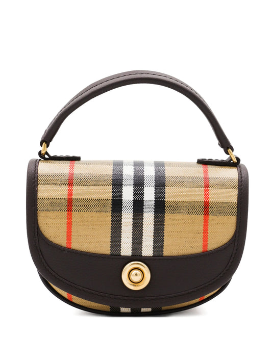 check-pattern top-handle bag