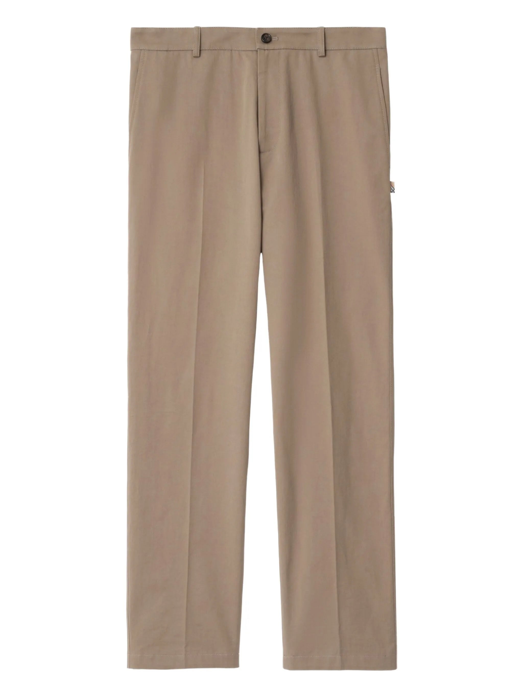 cotton pressed-crease trousers