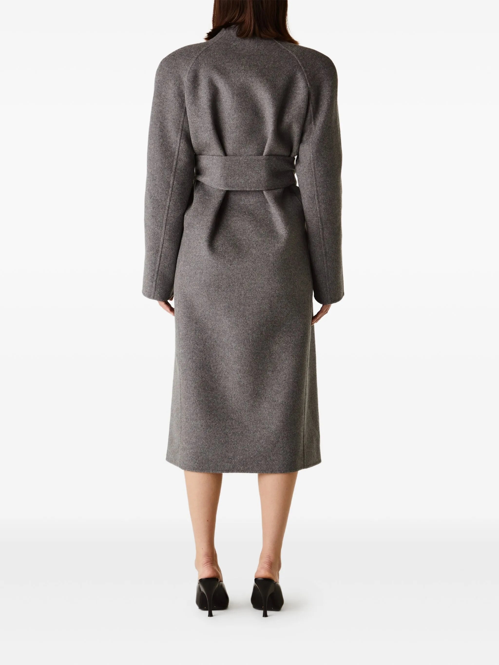belted wool single-breasted coat