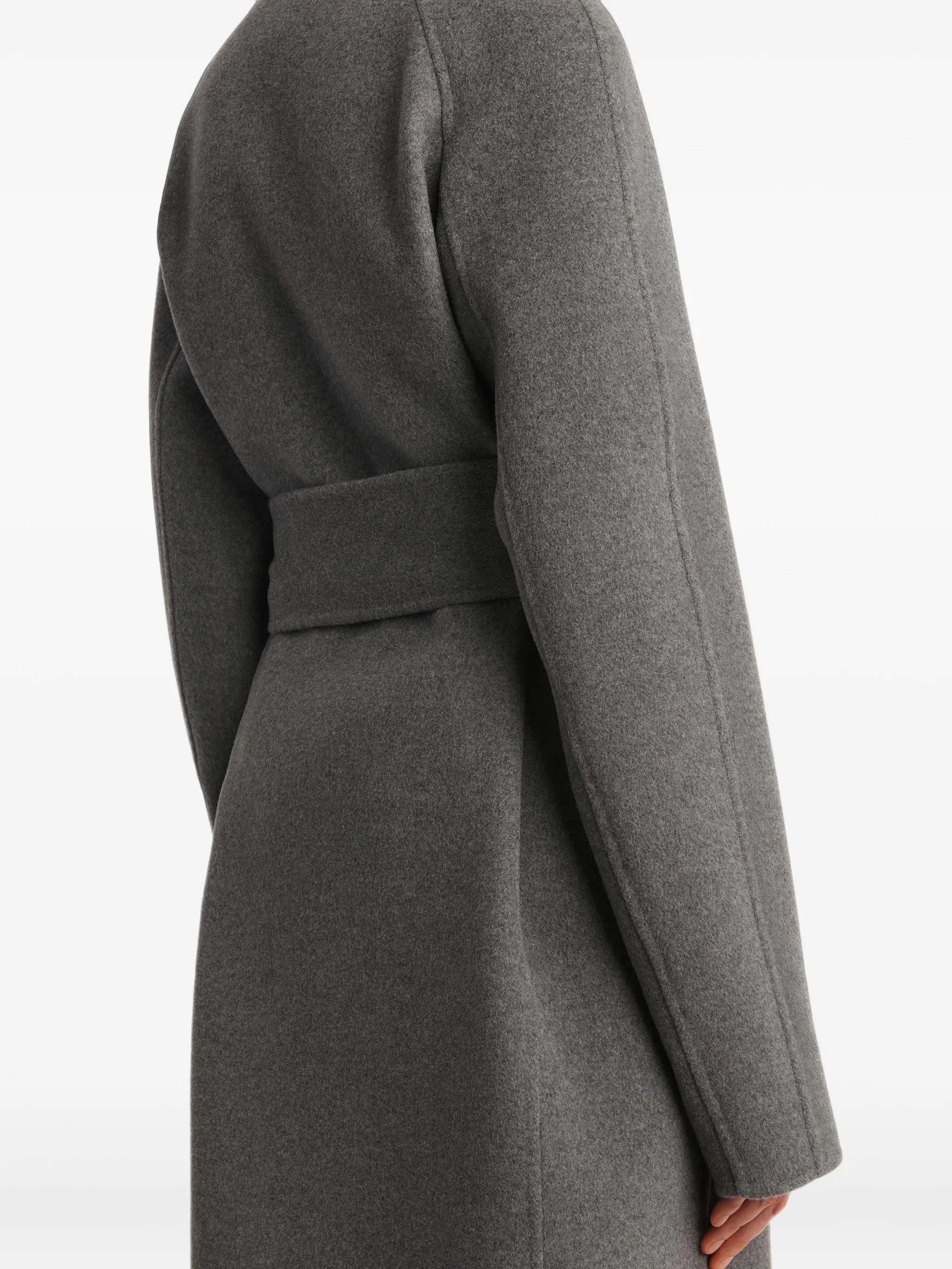 belted wool single-breasted coat