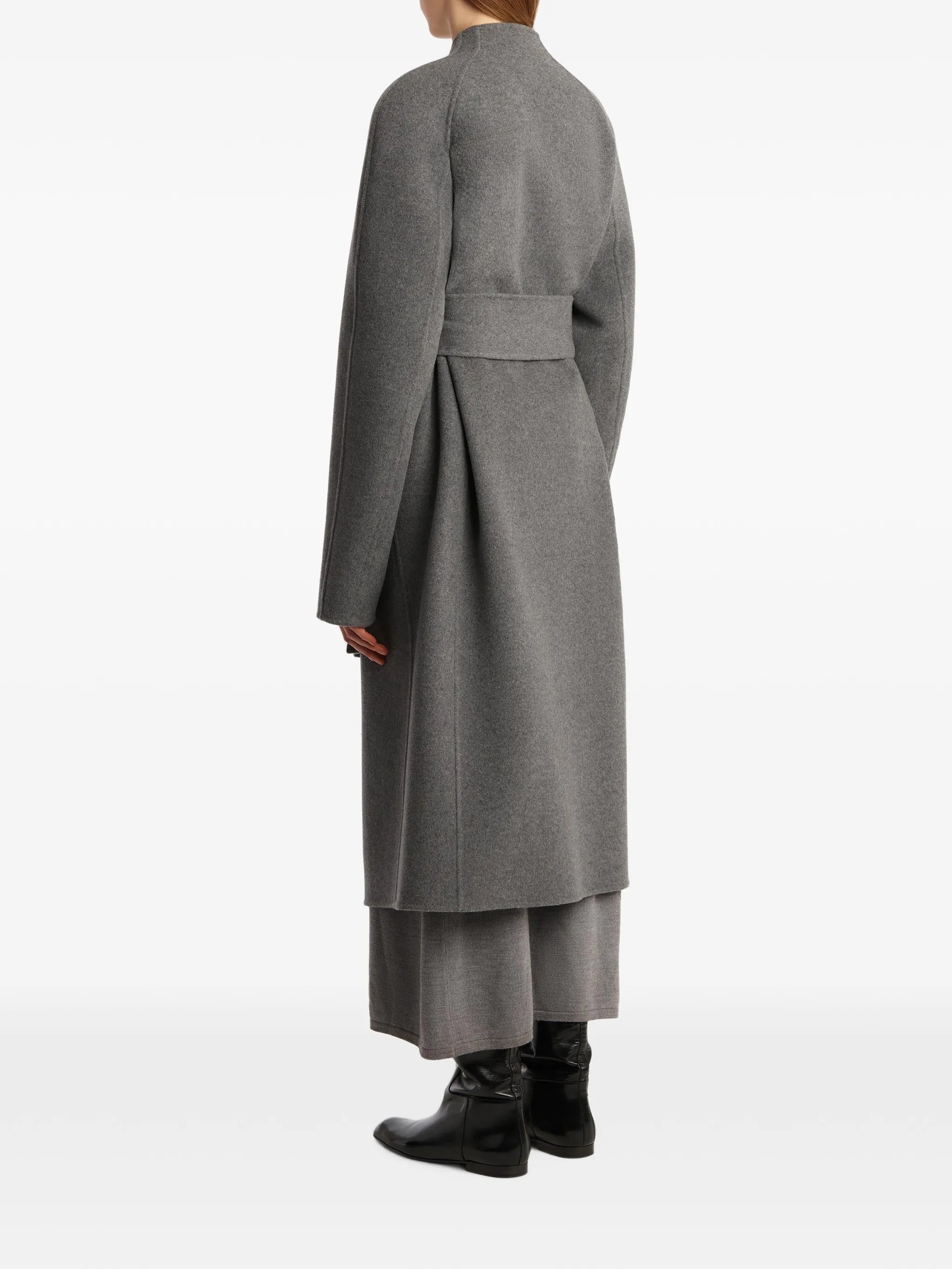 belted wool single-breasted coat