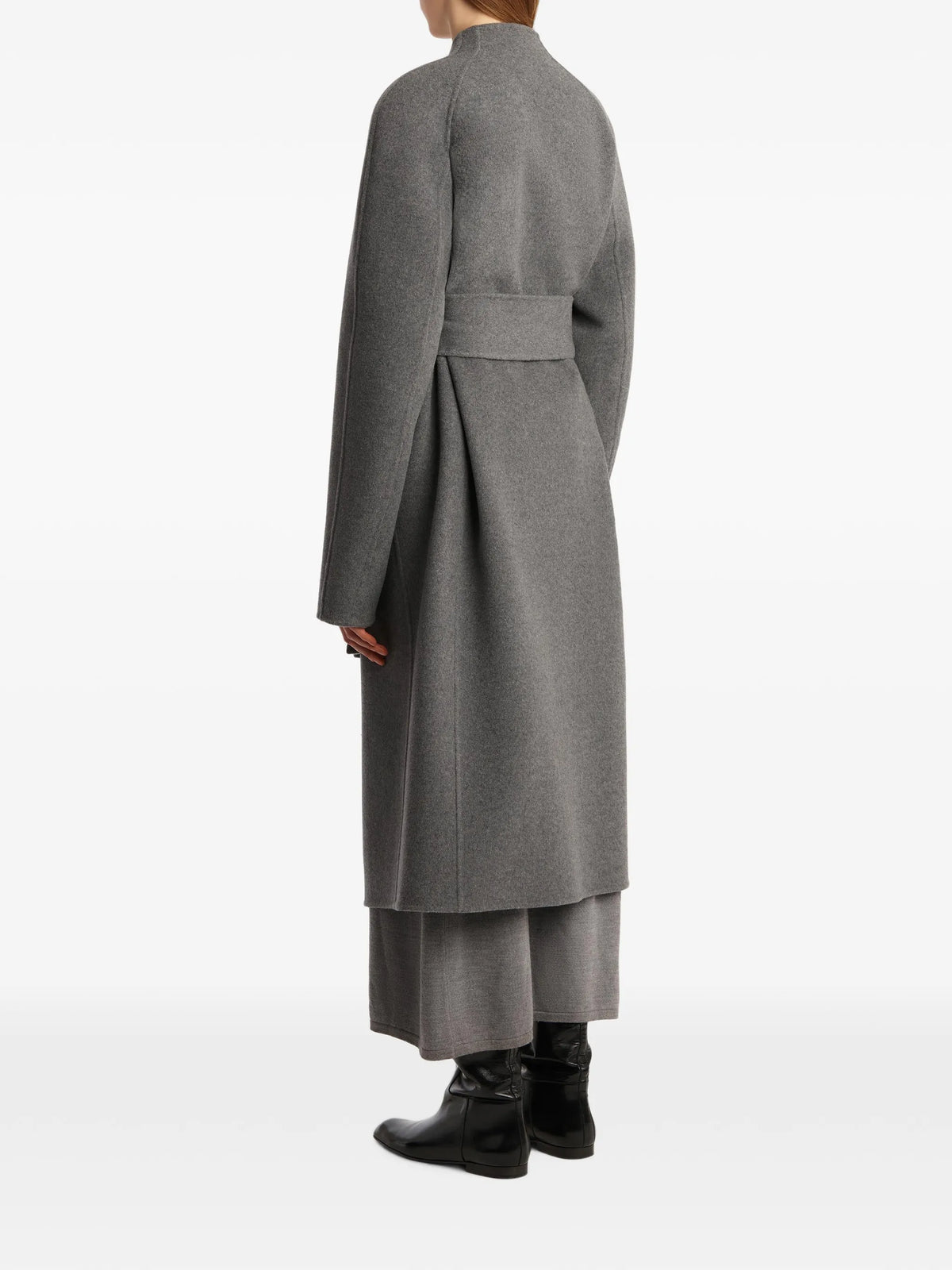 belted wool single-breasted coat