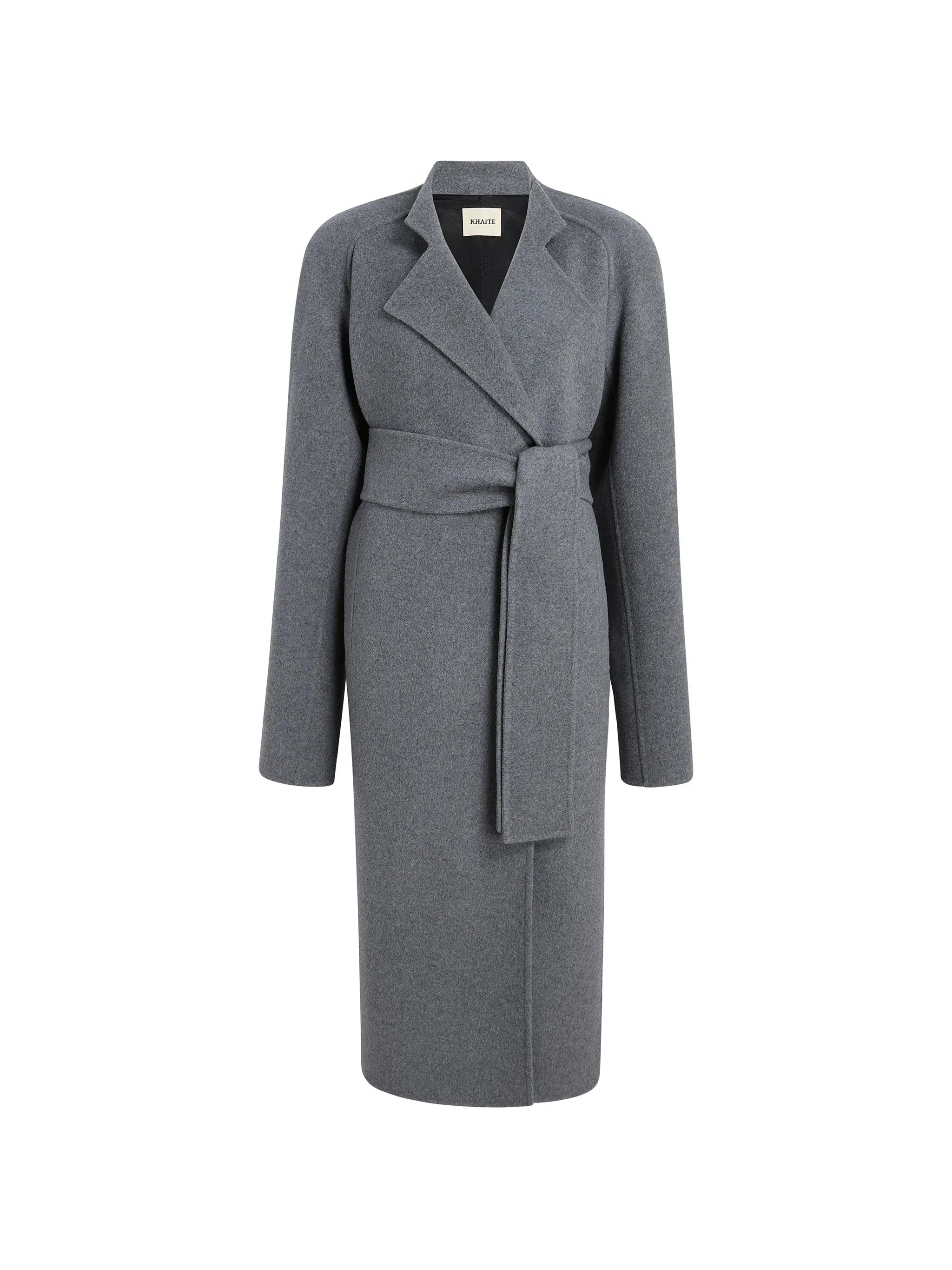 belted wool single-breasted coat