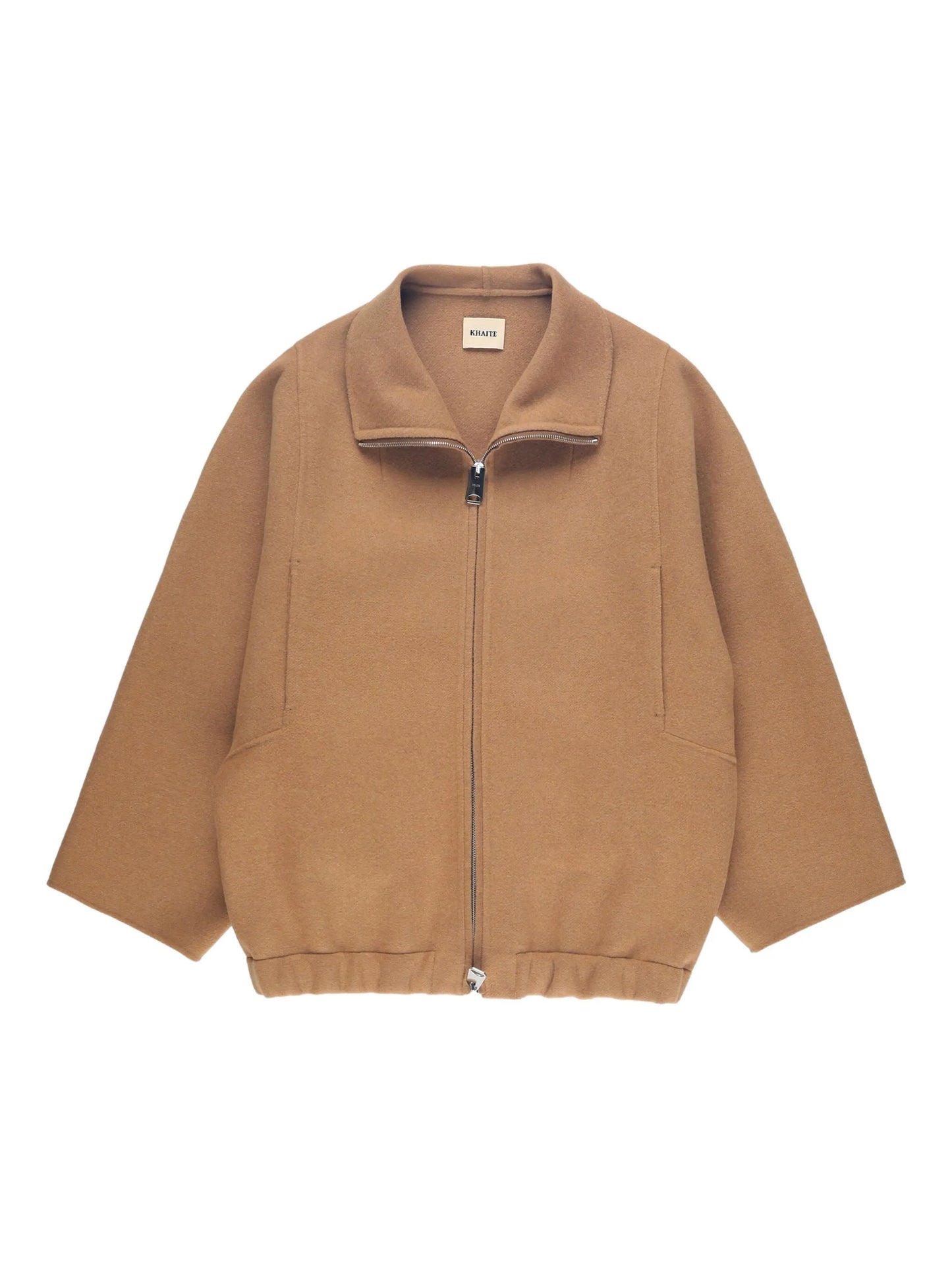 wide-sleeve zip-front jacket