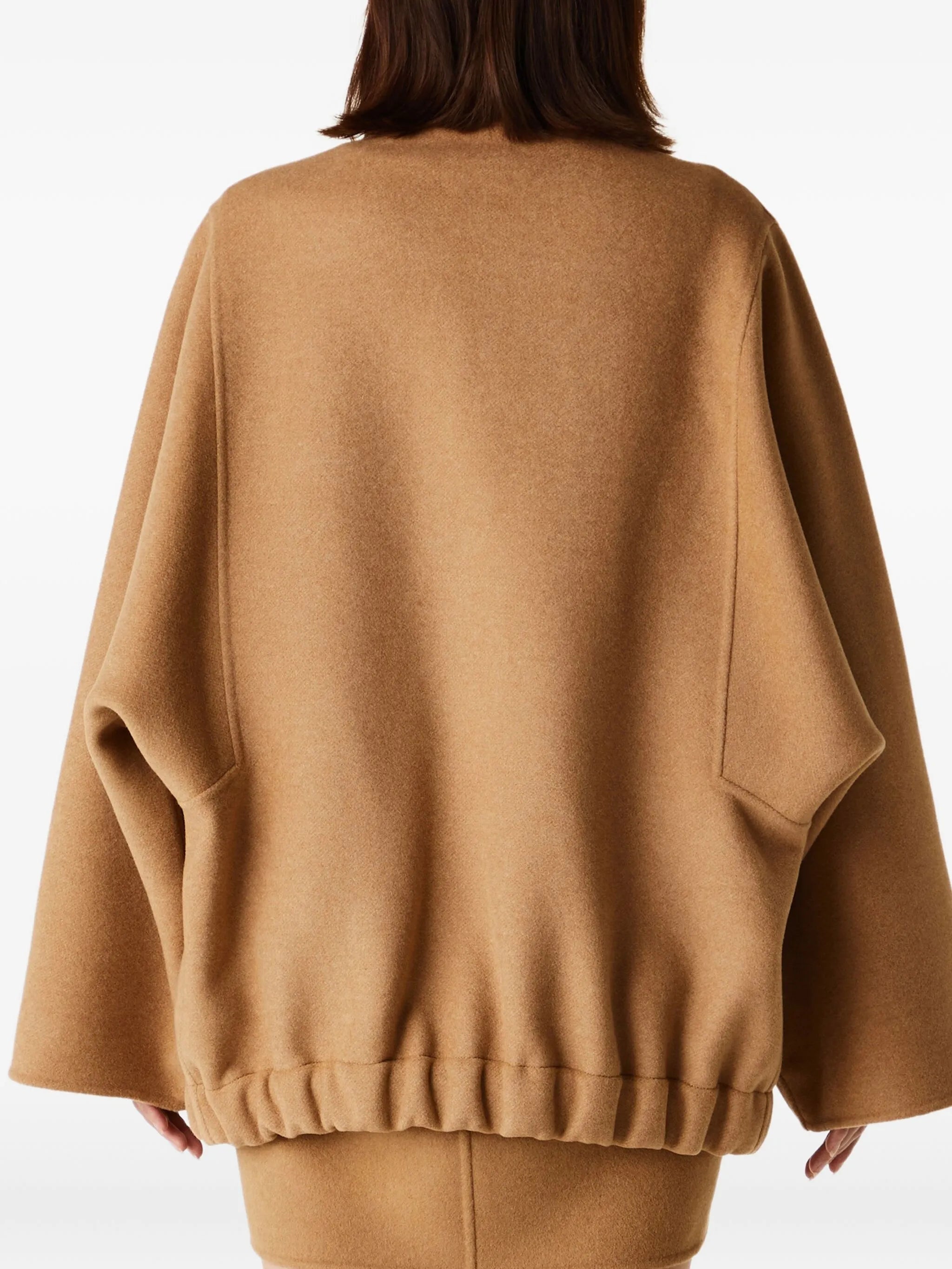 wide-sleeve zip-front jacket