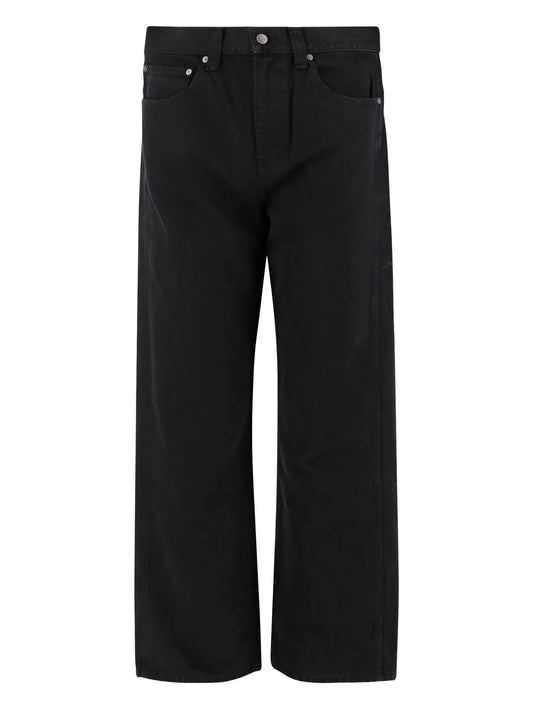 cotton straight-leg jeans