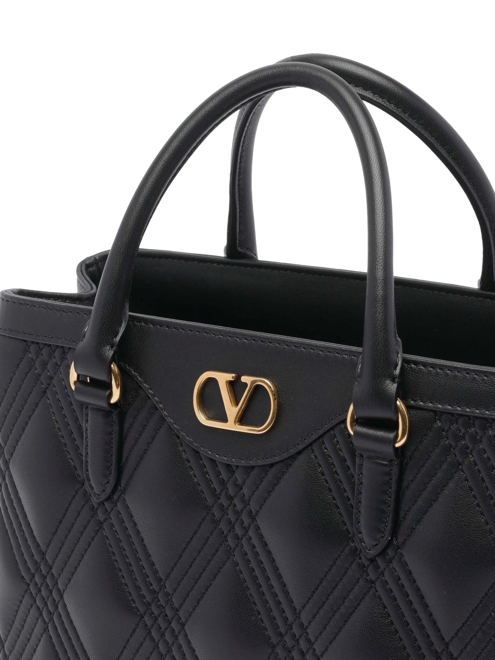 VLogo quilted leather handbag