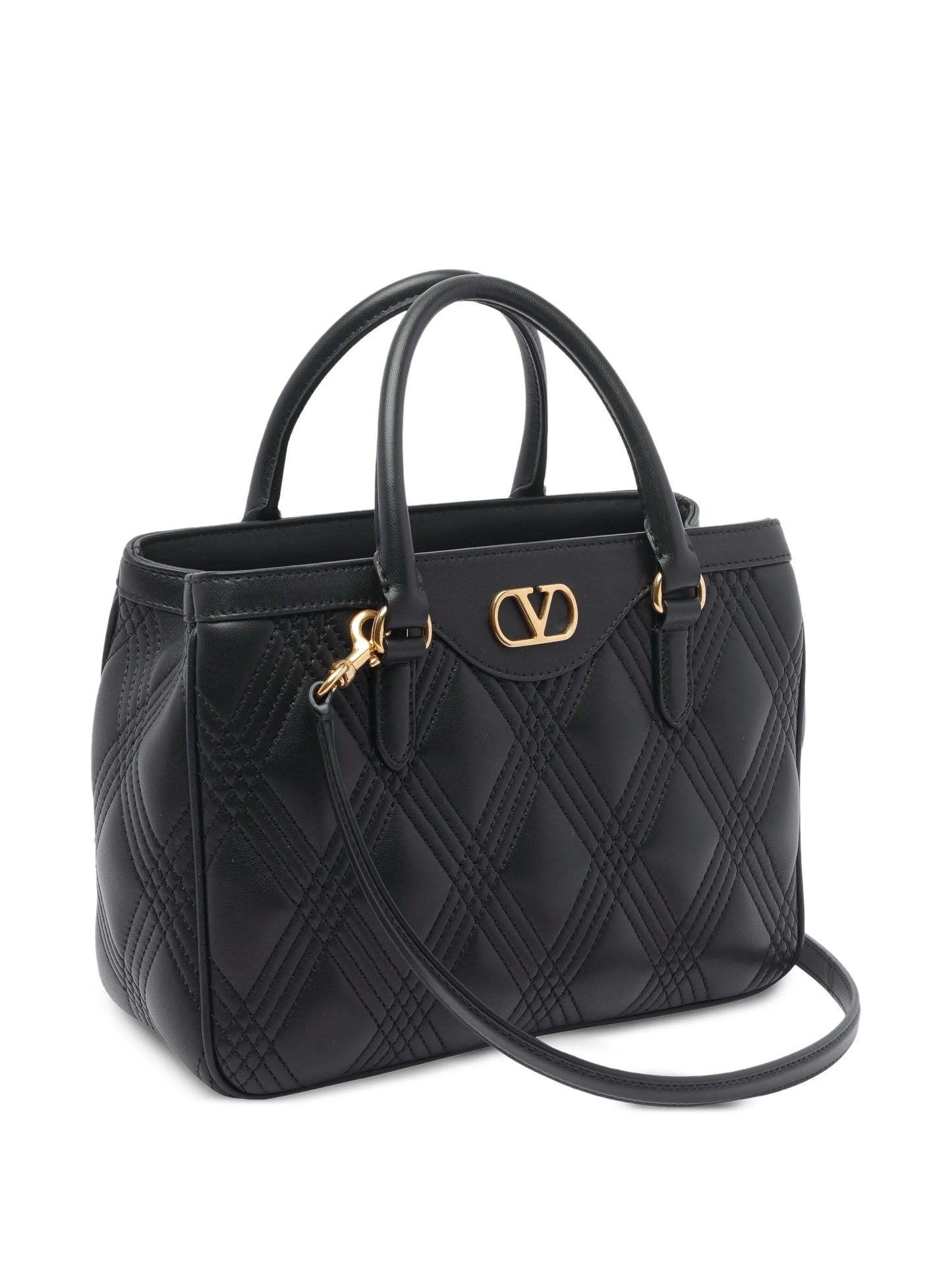 VLogo quilted leather handbag